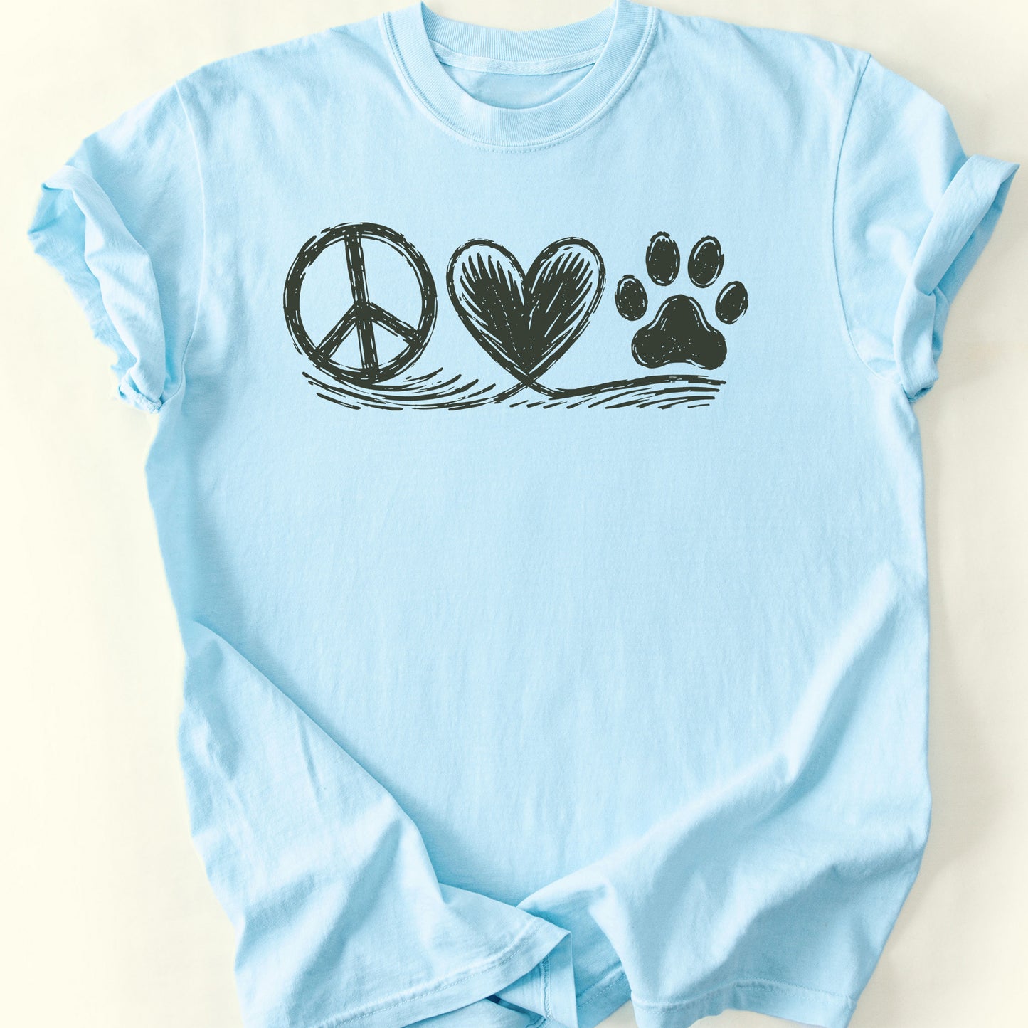 Peace Trio T-Shirt — Chambray