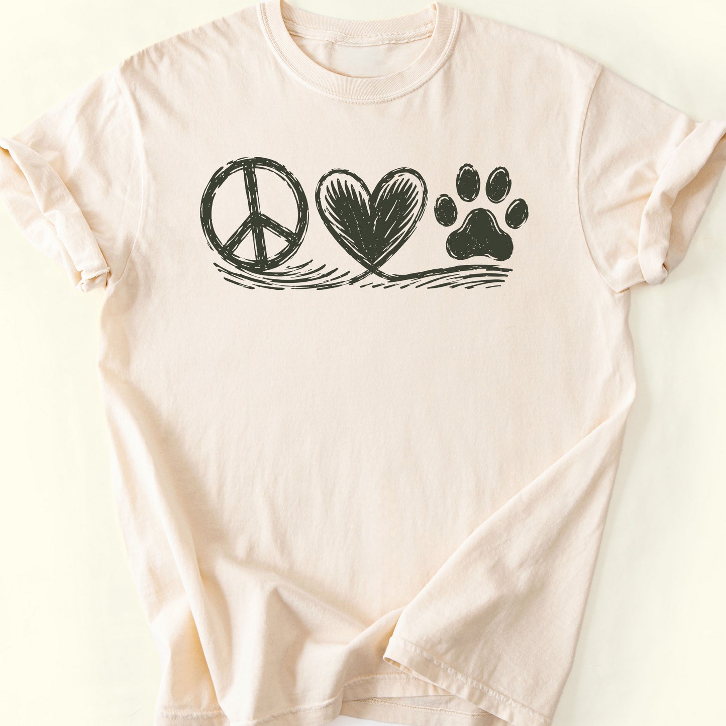 Peace Trio T-Shirt — Ivory