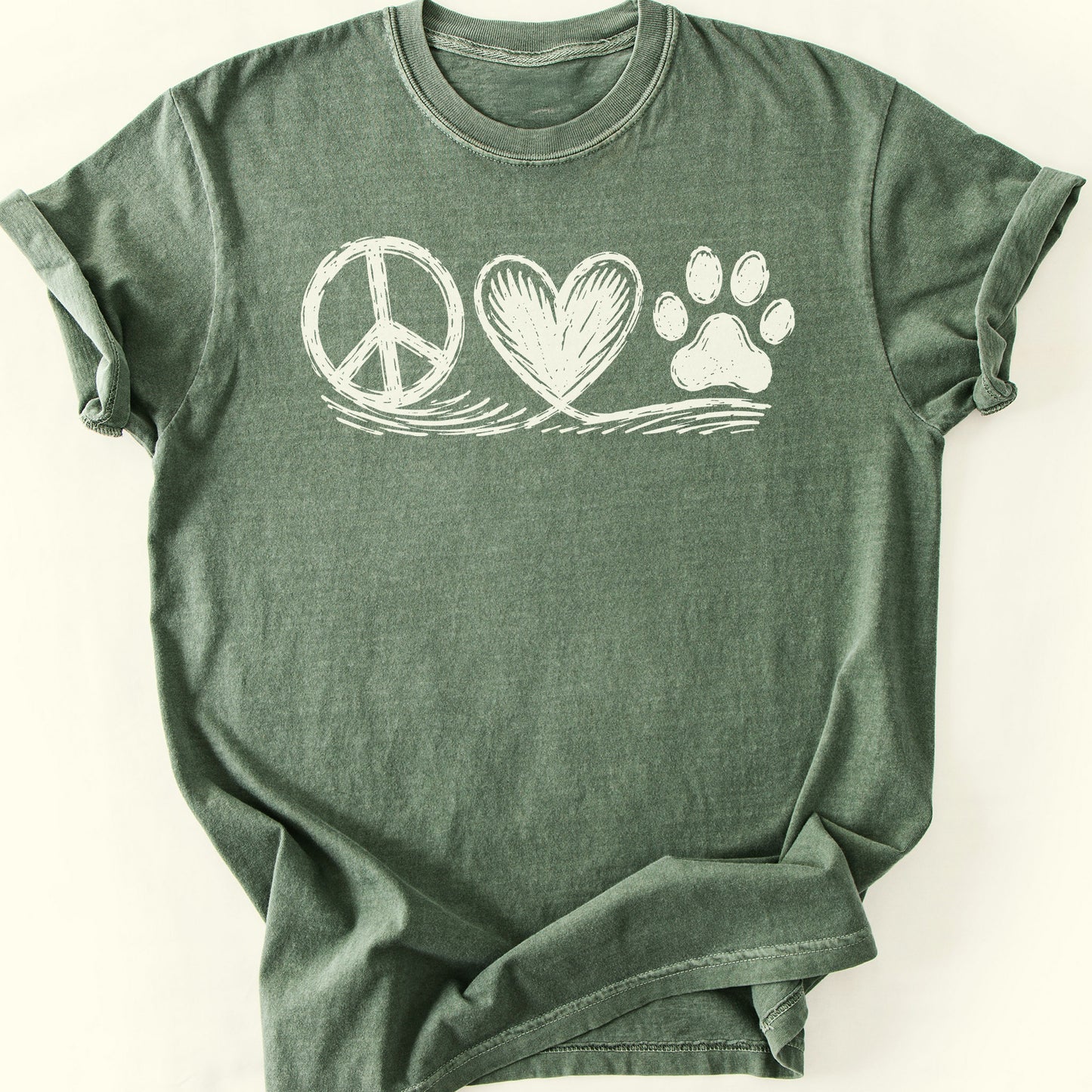 Peace Trio T-Shirt — Moss