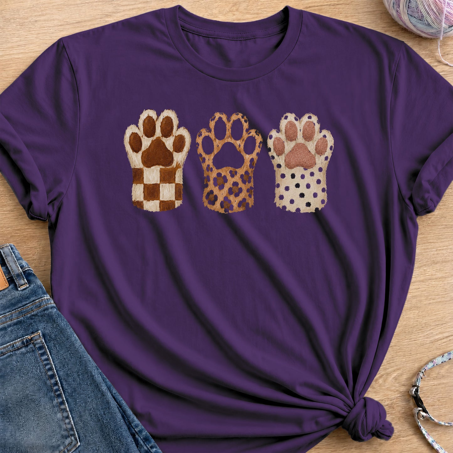 Paw Trio T-Shirt — Purple