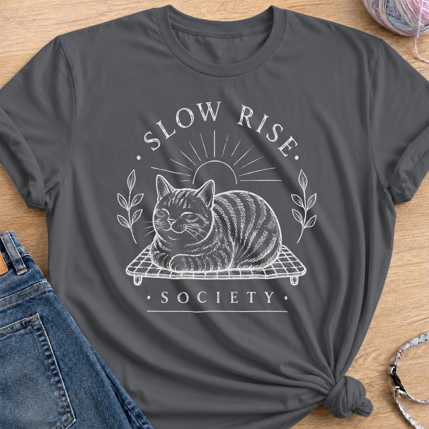 Slow Rise Society T-Shirt — Charcoal