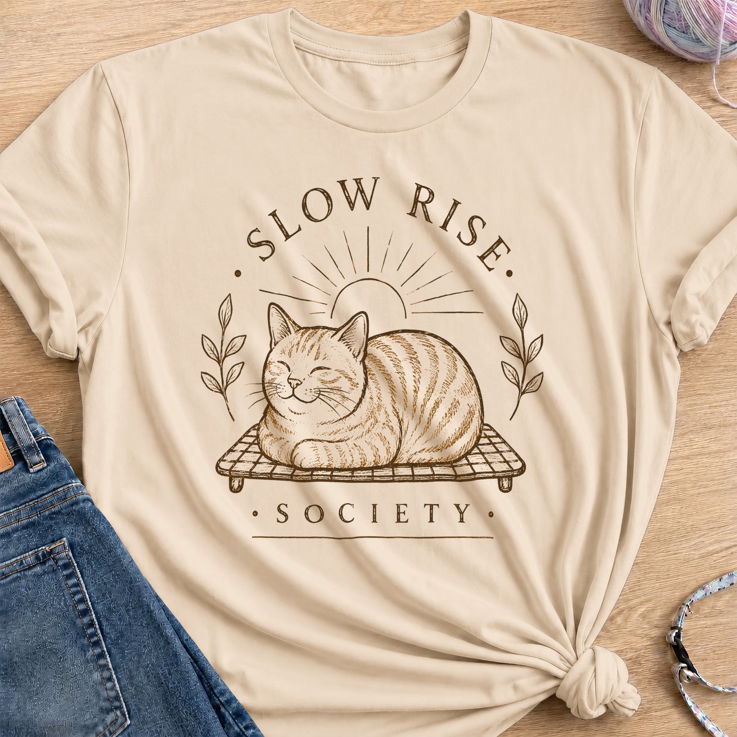 Slow Rise Society T-Shirt — Sand