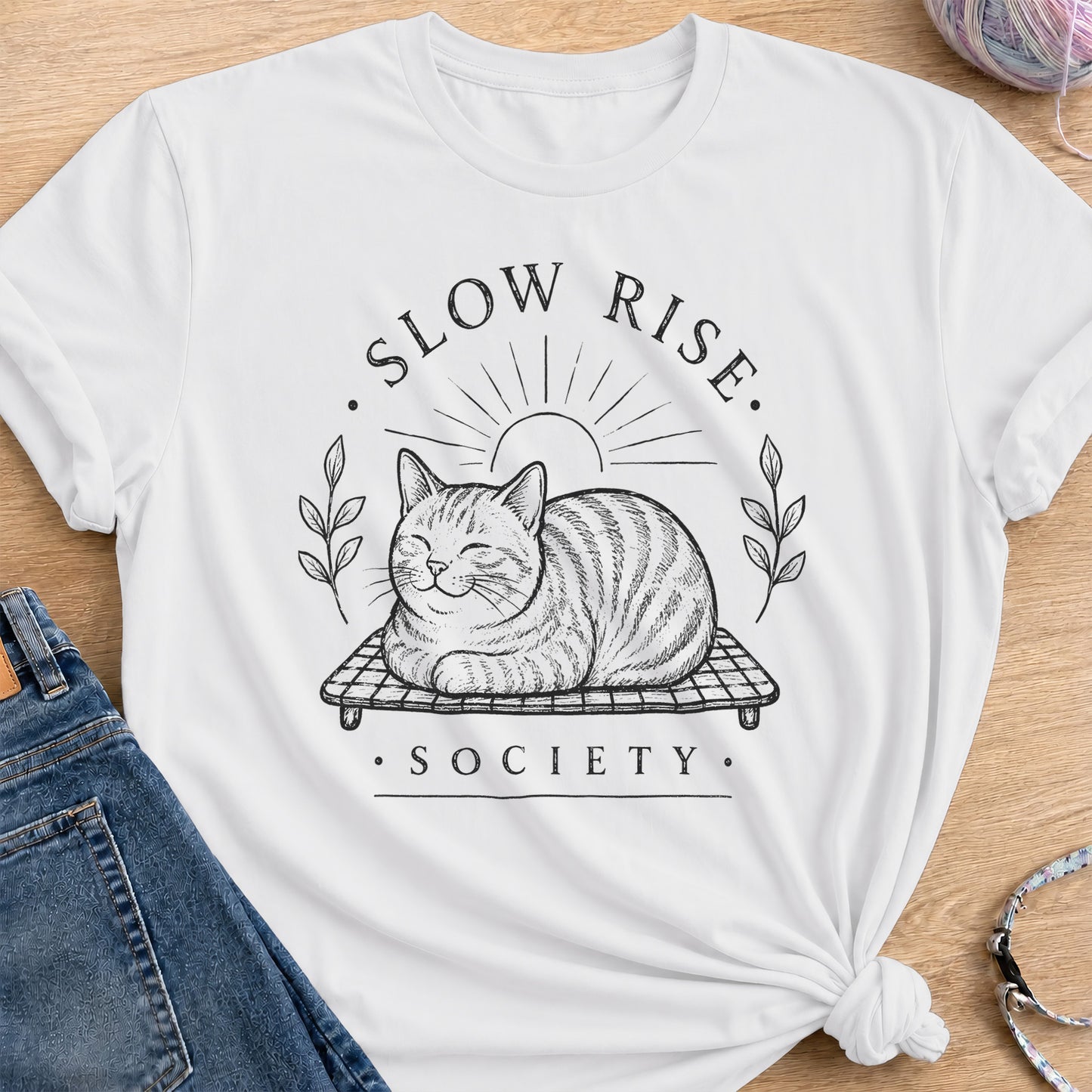 Slow Rise Society T-Shirt — White