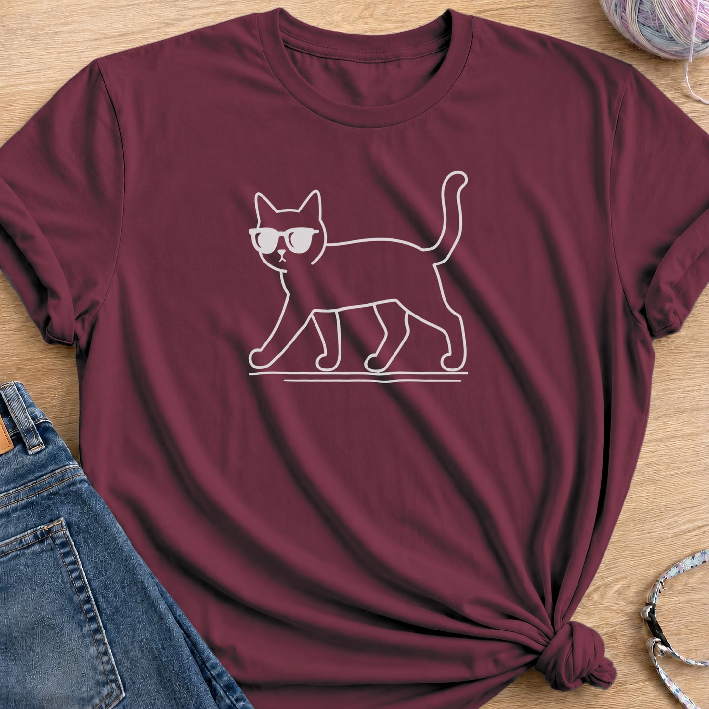 Sunglasses T-Shirt — Maroon