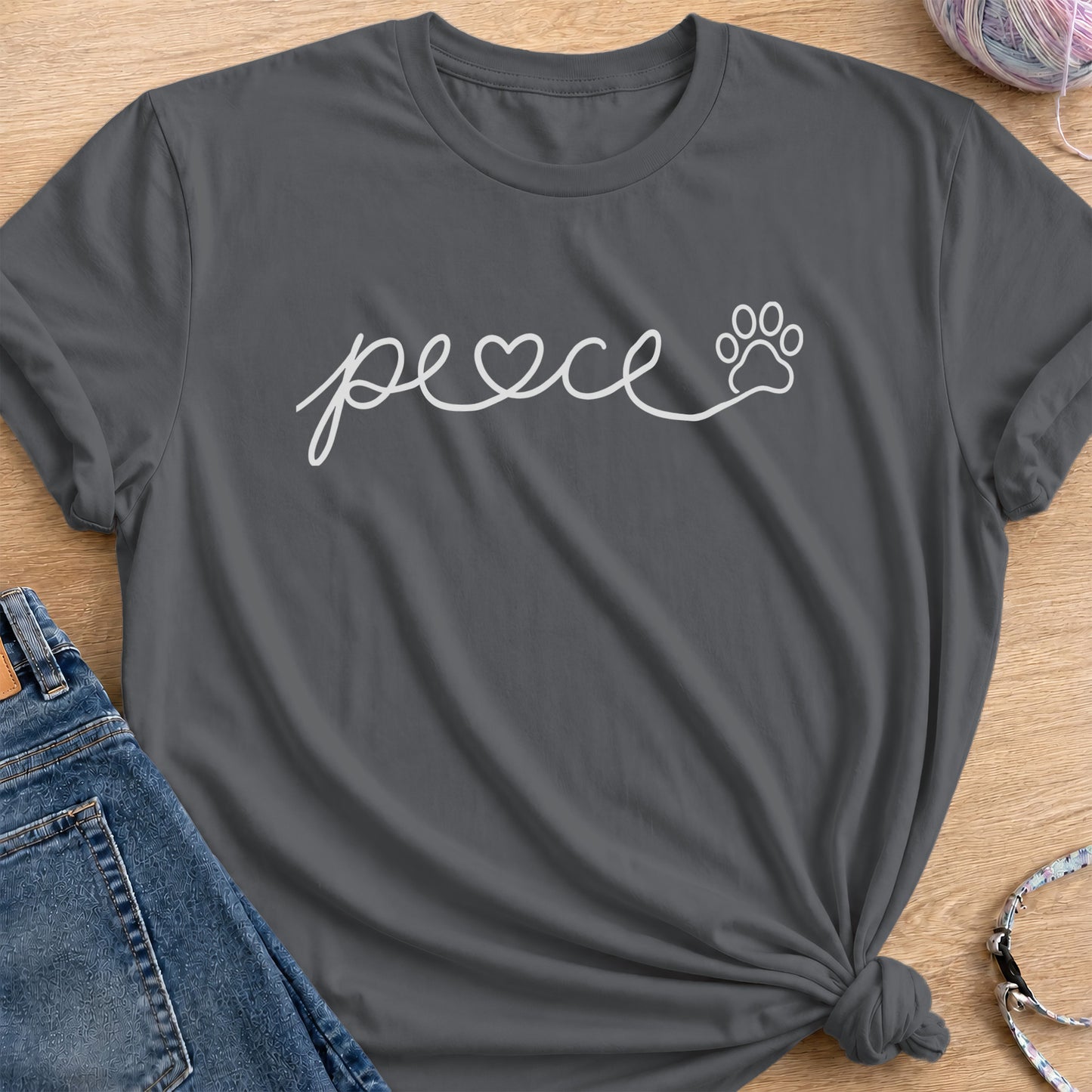 Peace Heart T-Shirt — Charcoal