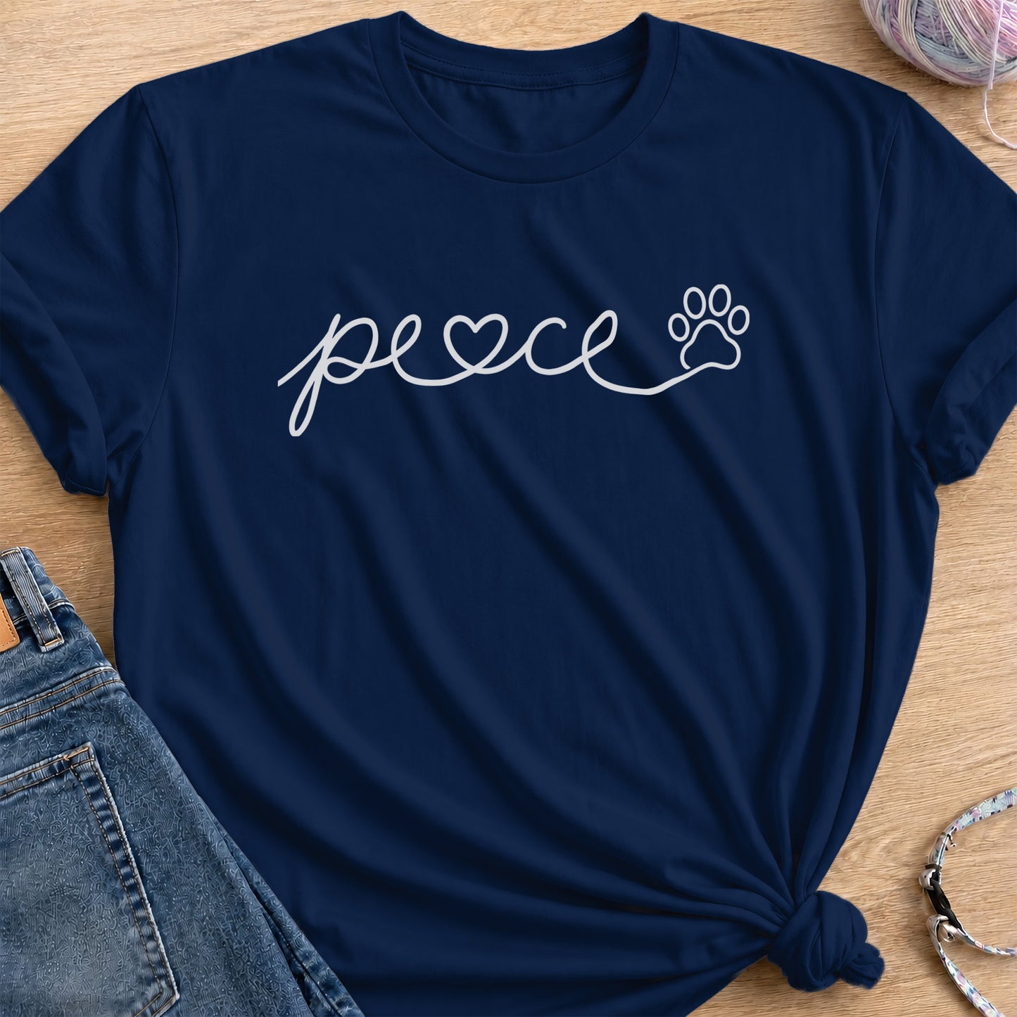 Peace Heart T-Shirt — Navy