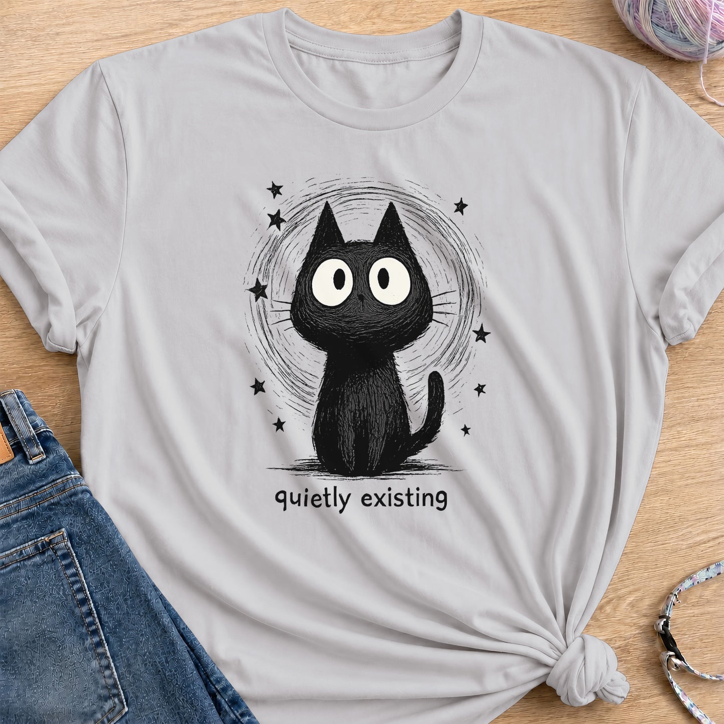 Quietly Existing T-Shirt — Ice Grey