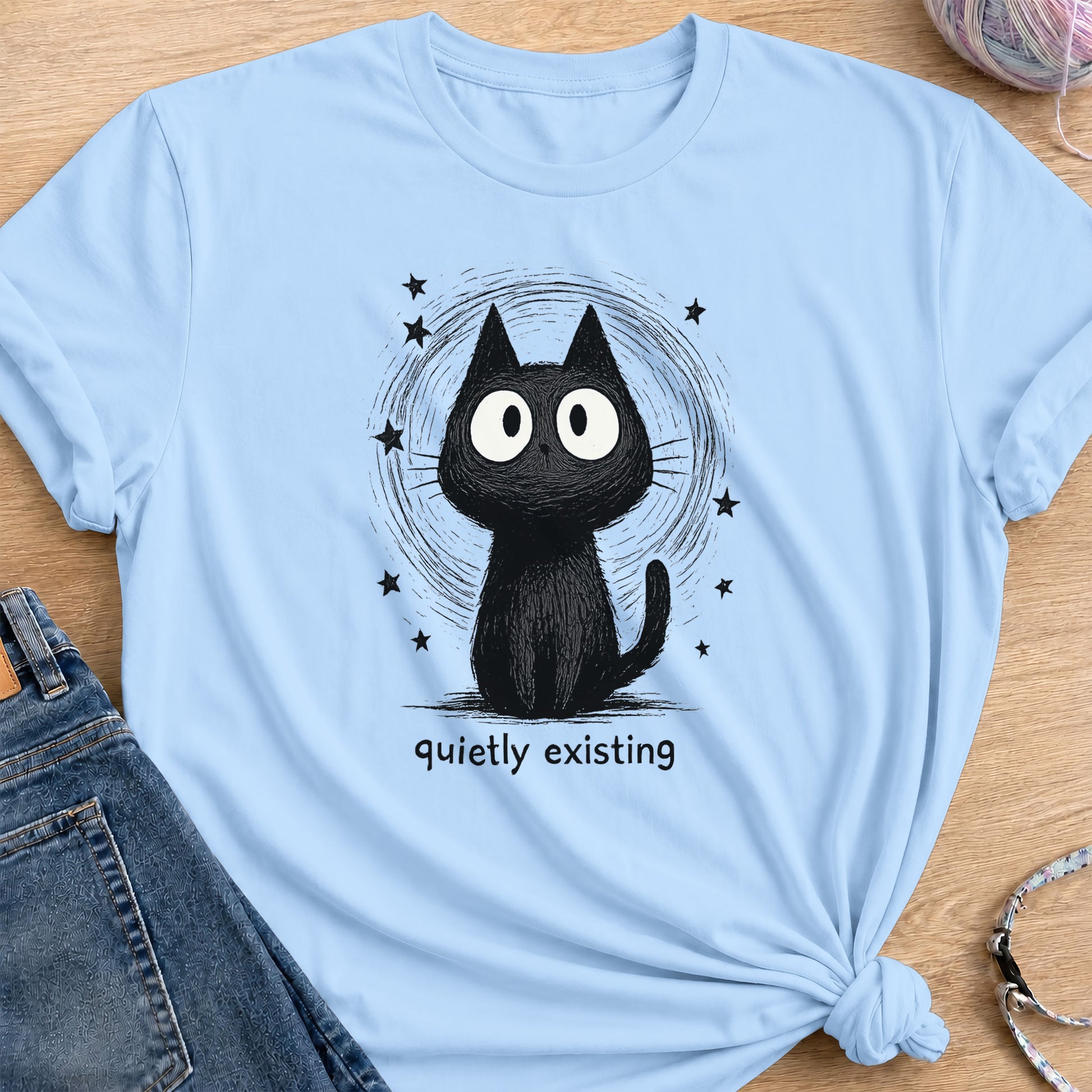 Quietly Existing T-Shirt — Light Blue