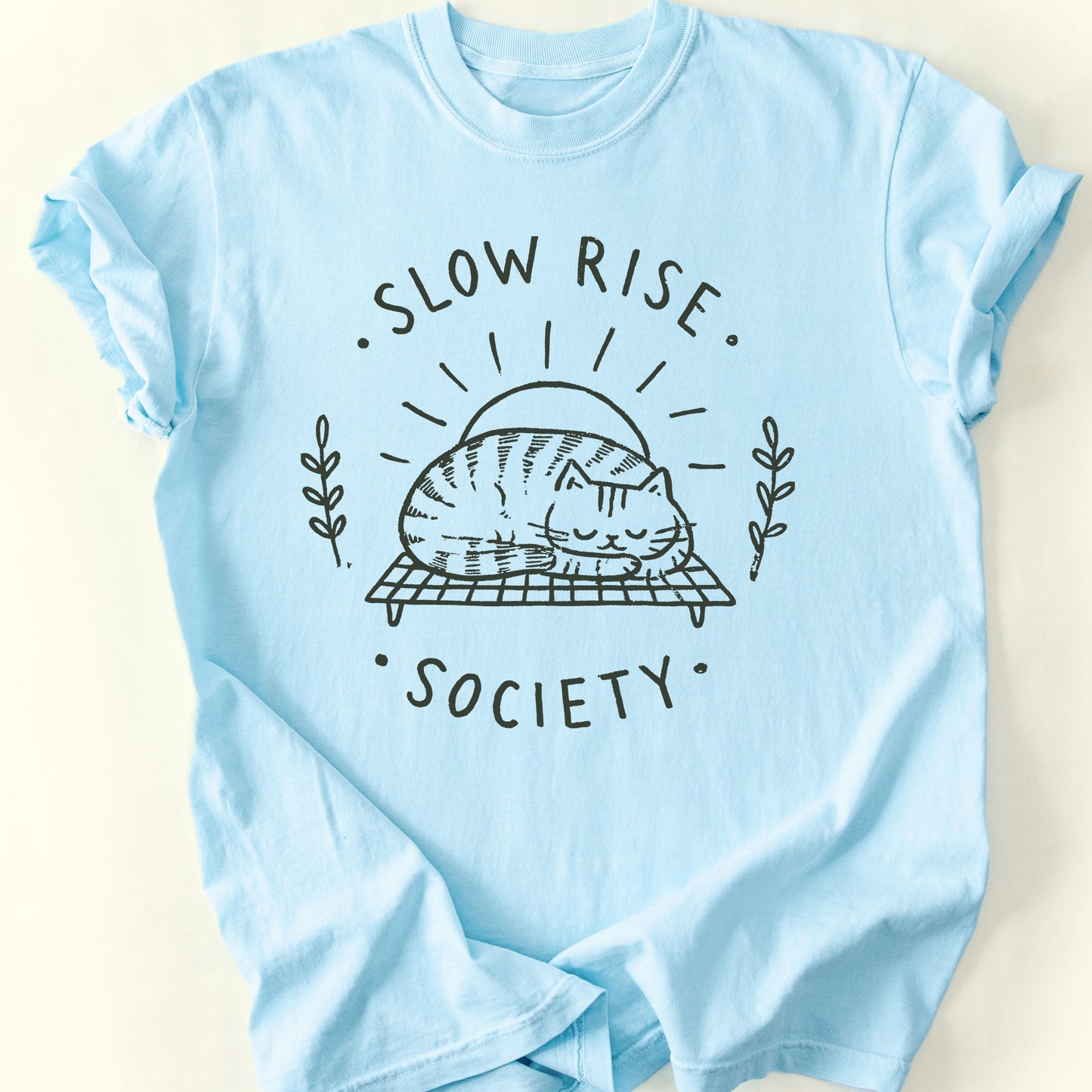 Slow Rise Society T-Shirt — Chambray