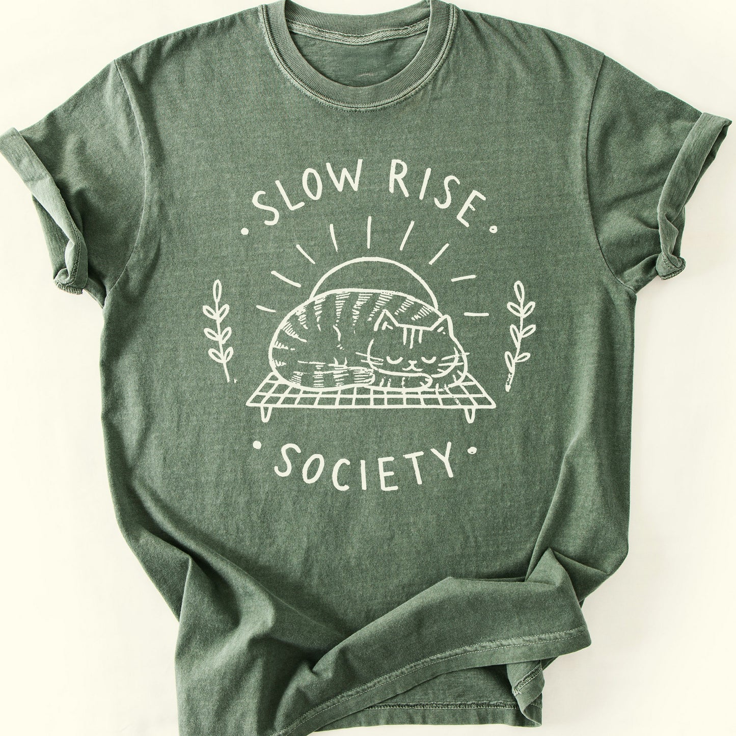 Slow Rise Society T-Shirt — Moss