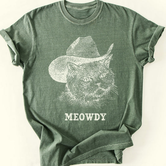 Meowdy T-Shirt — Moss