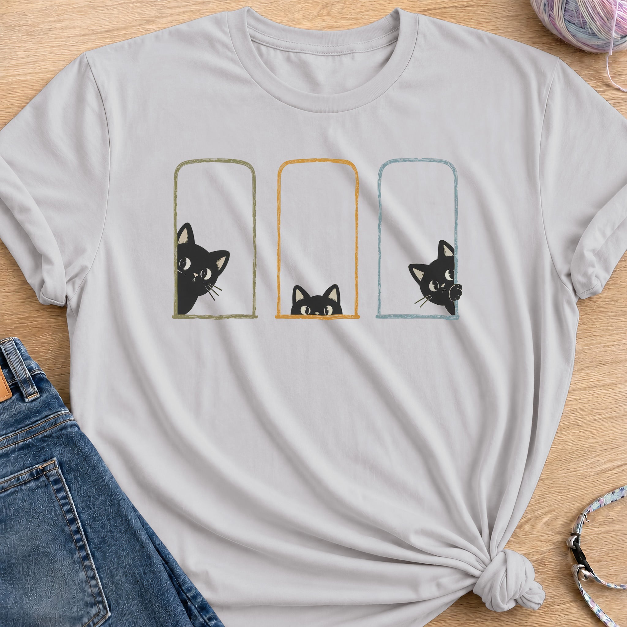 Just Peeking T-Shirt — Ice Grey