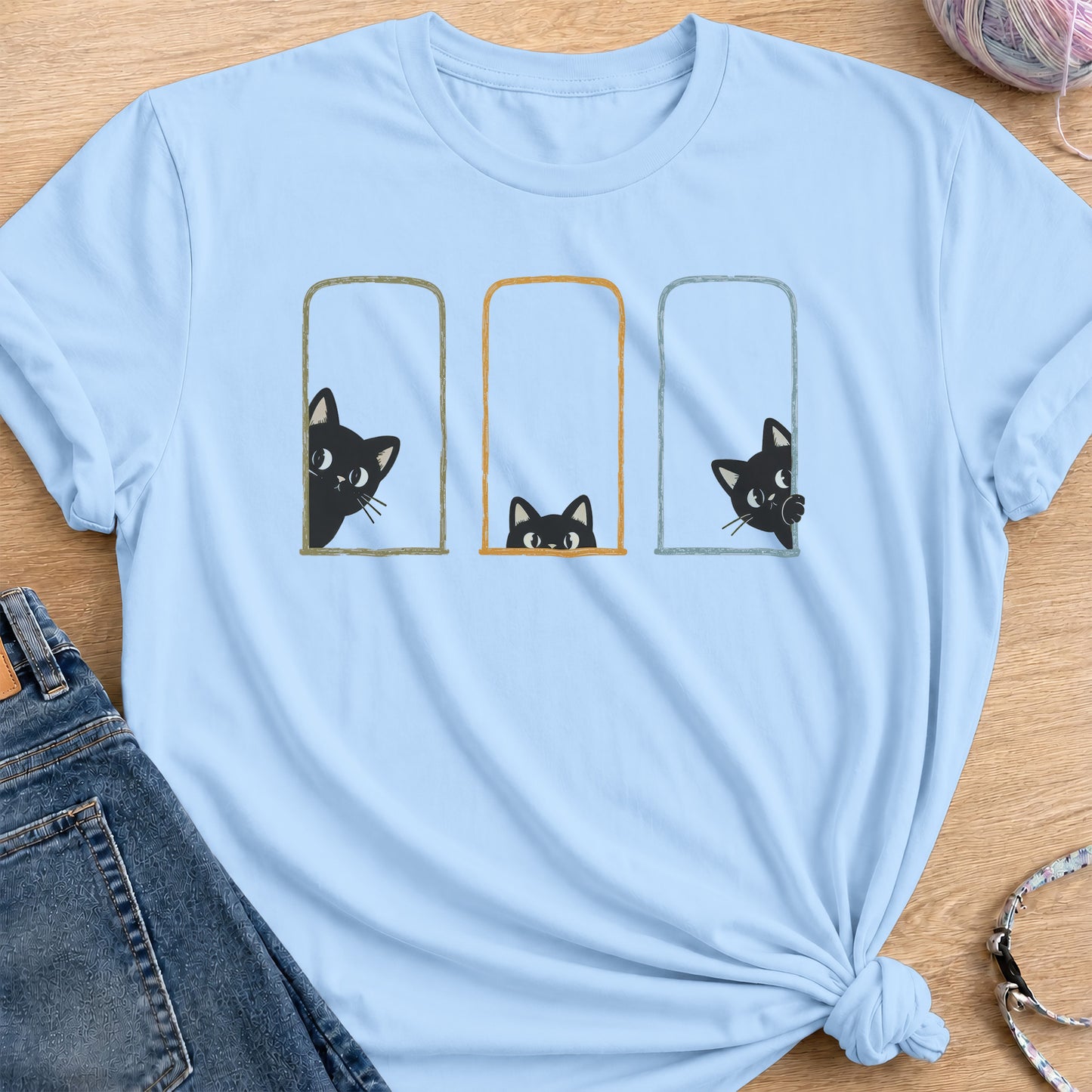 Just Peeking T-Shirt — Light Blue