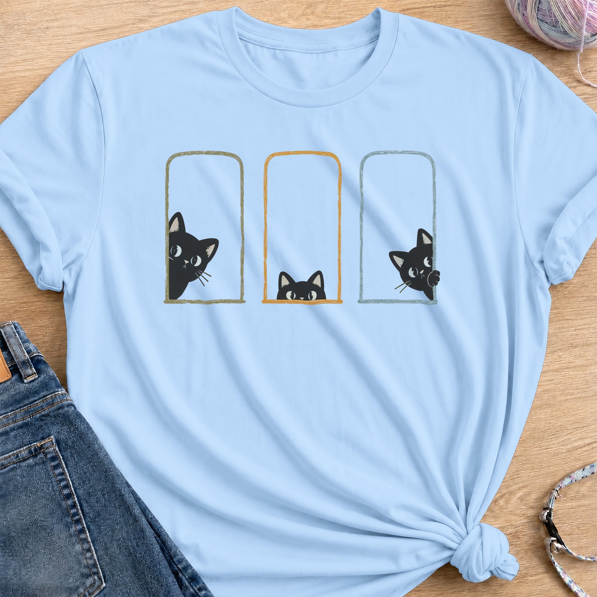 Just Peeking T-Shirt — Light Blue
