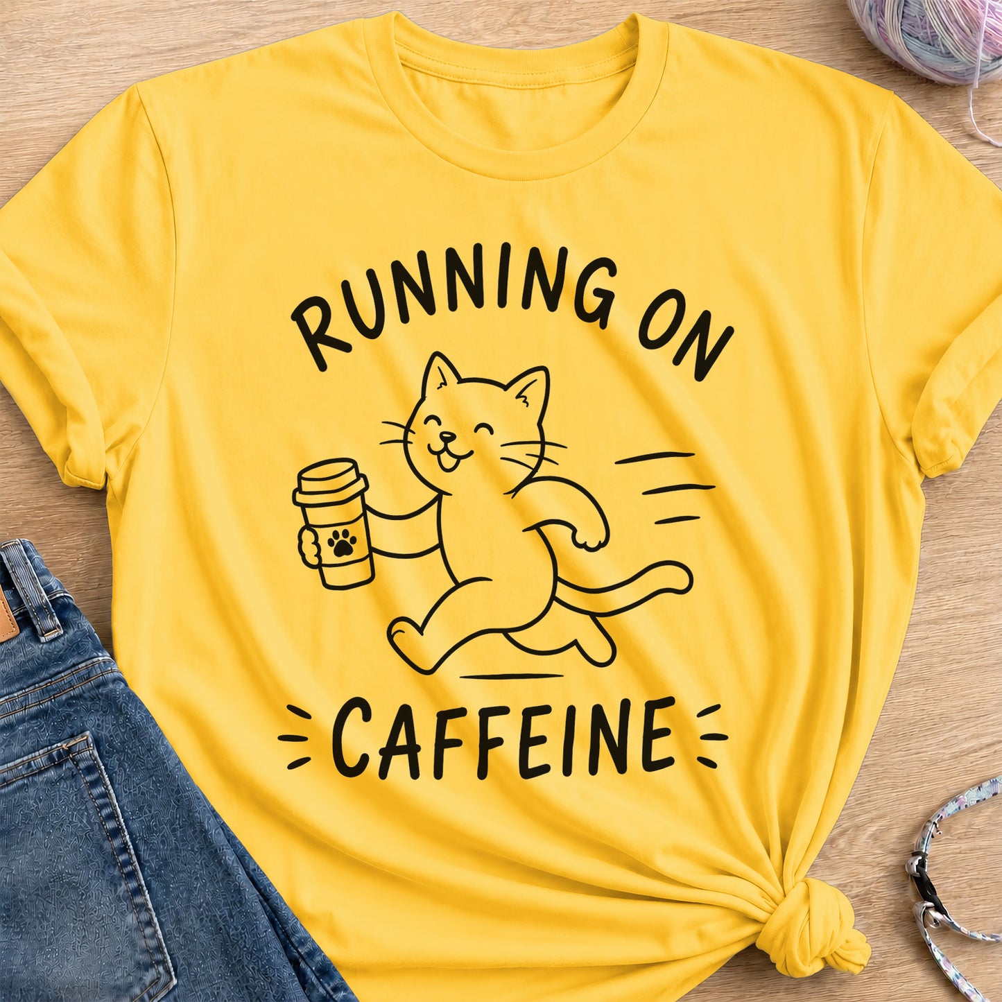 Running on Caffeine T-Shirt — Daisy