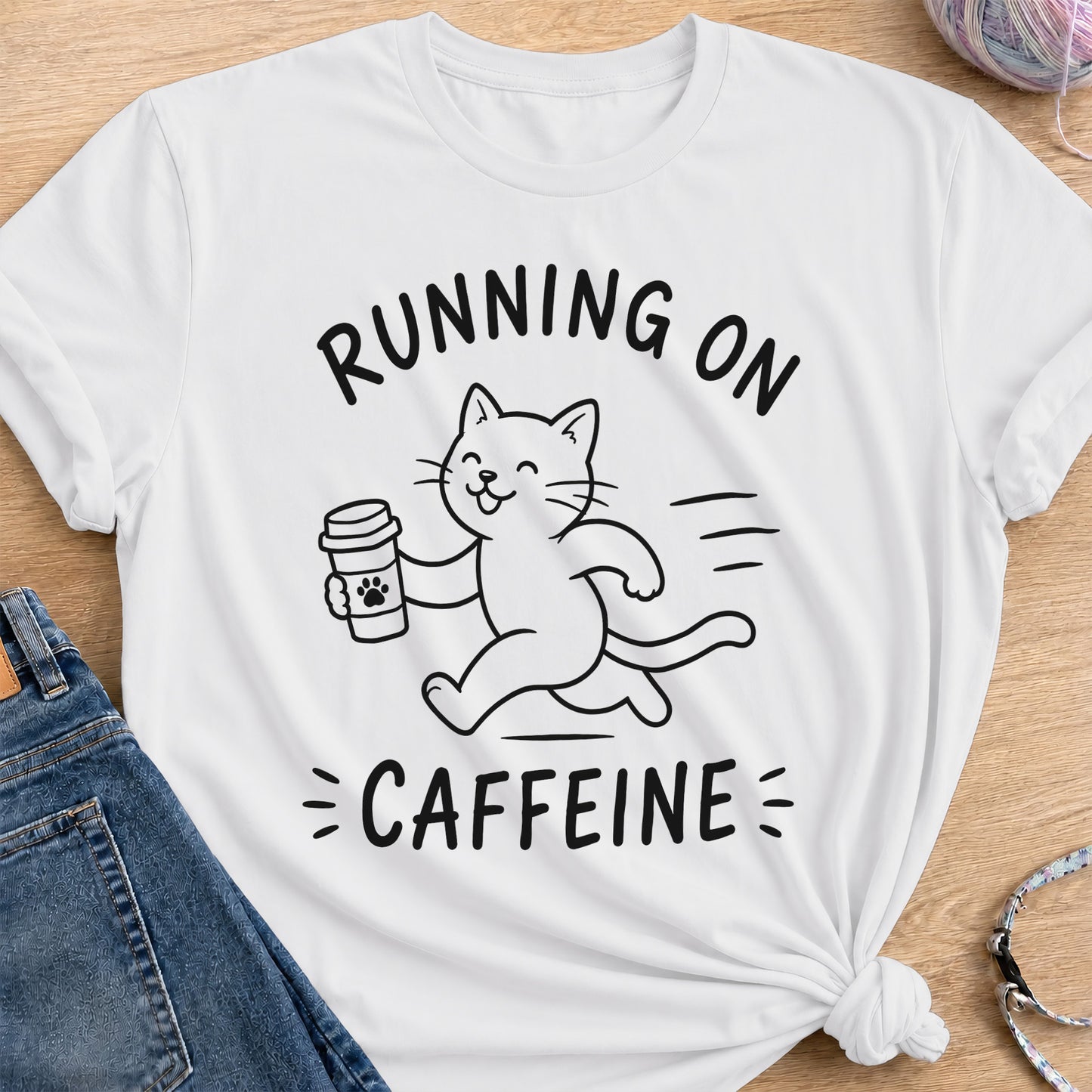 Running on Caffeine T-Shirt — White