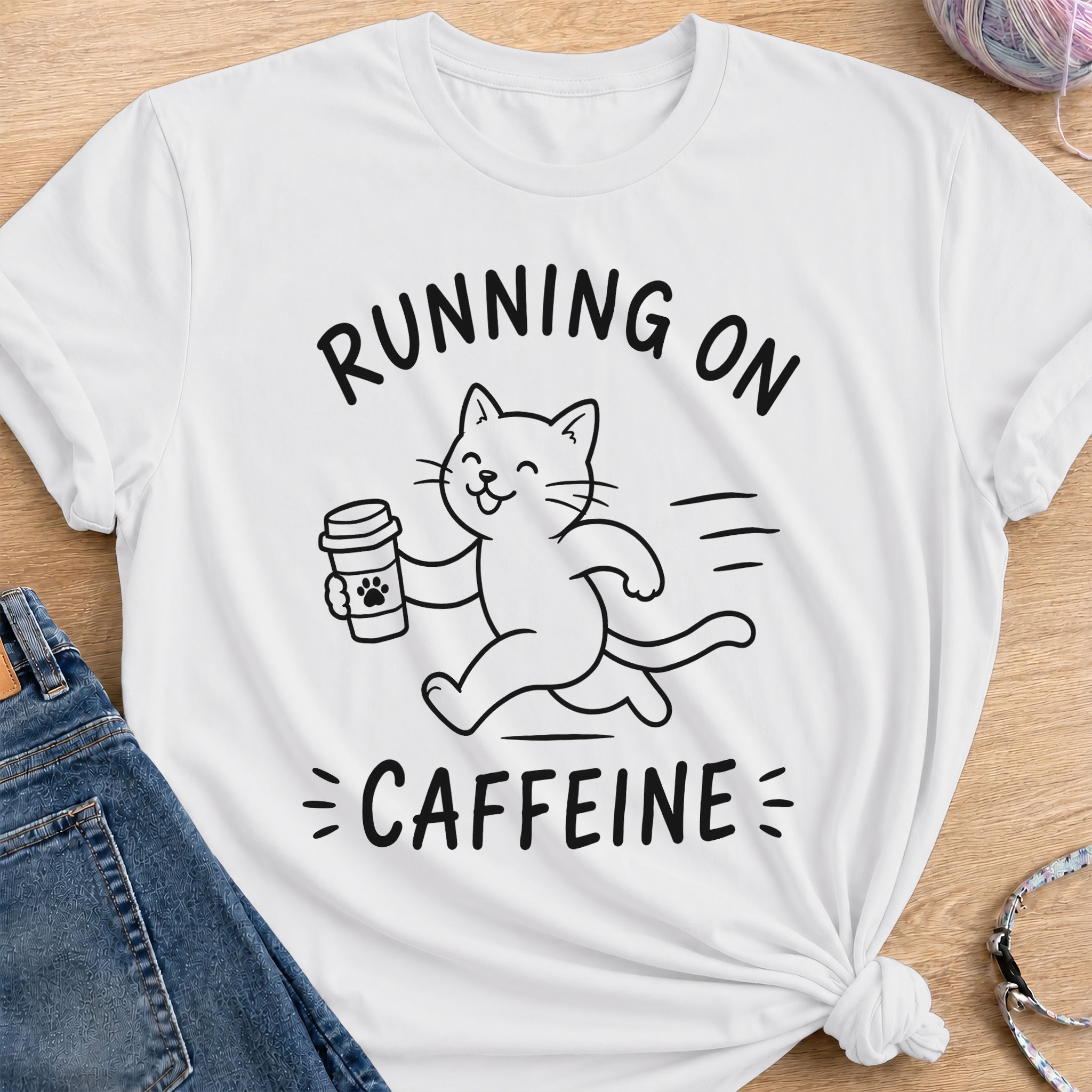 Running on Caffeine T-Shirt — White