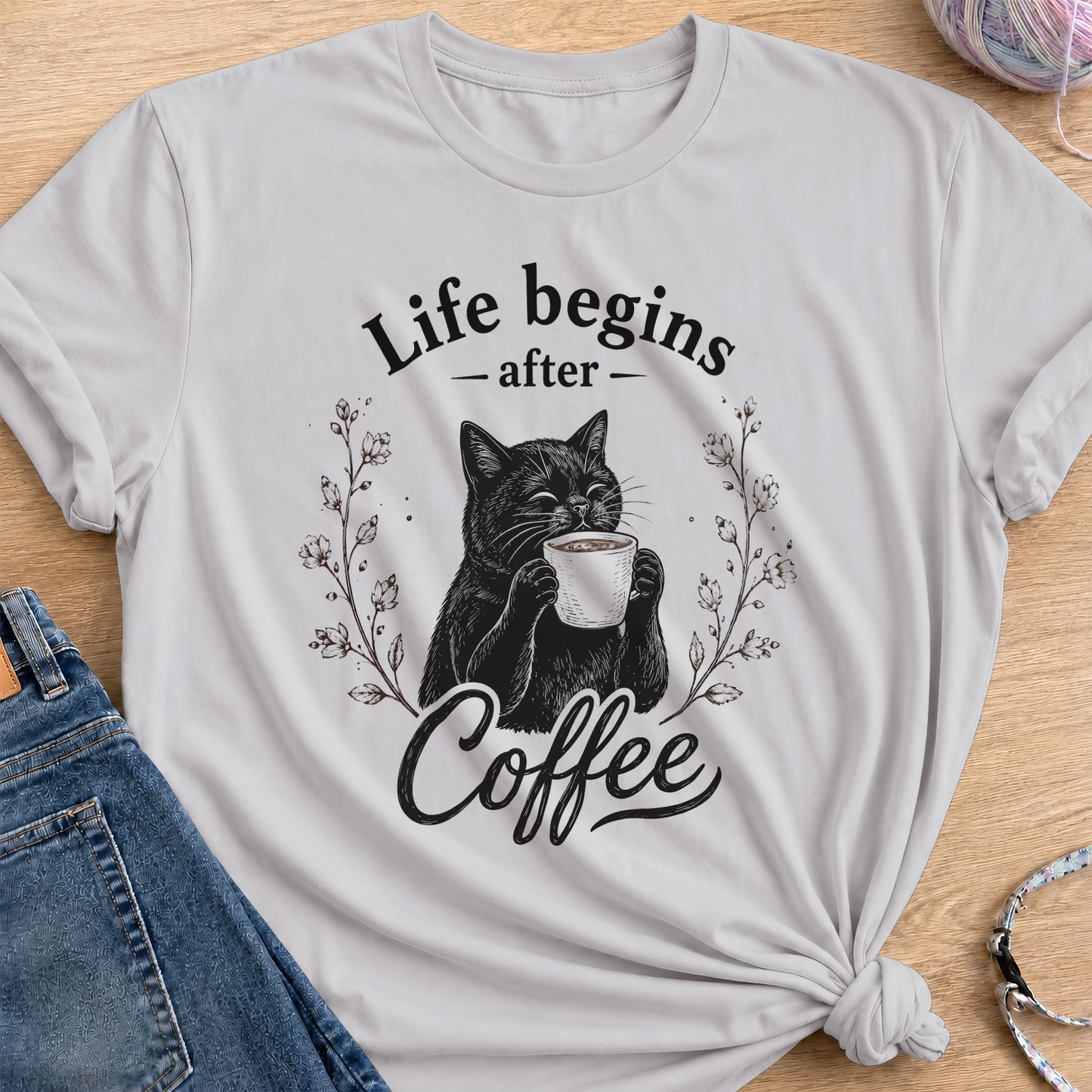 Coffee Therapy T-Shirt — Ice Grey