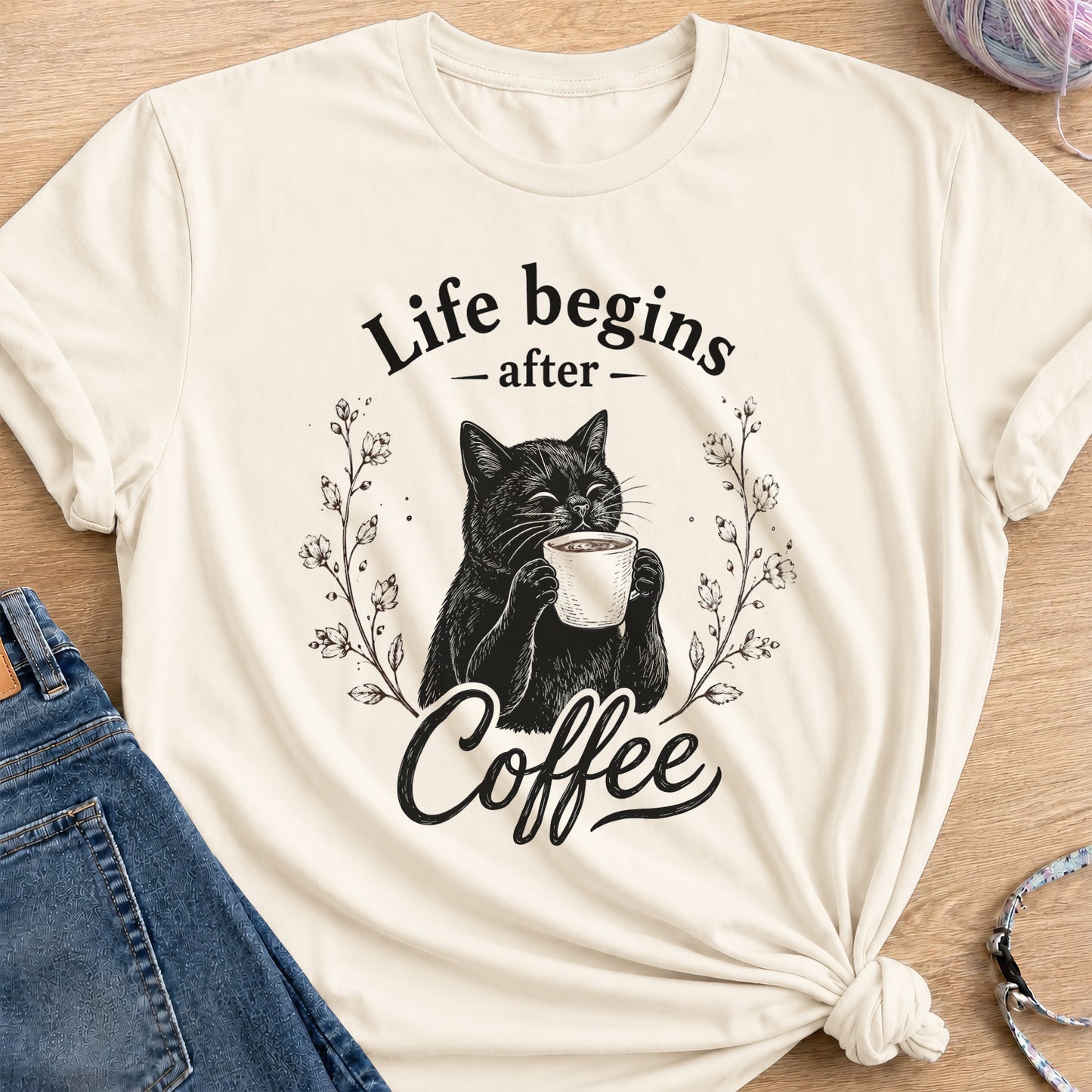 Coffee Therapy T-Shirt — Natural