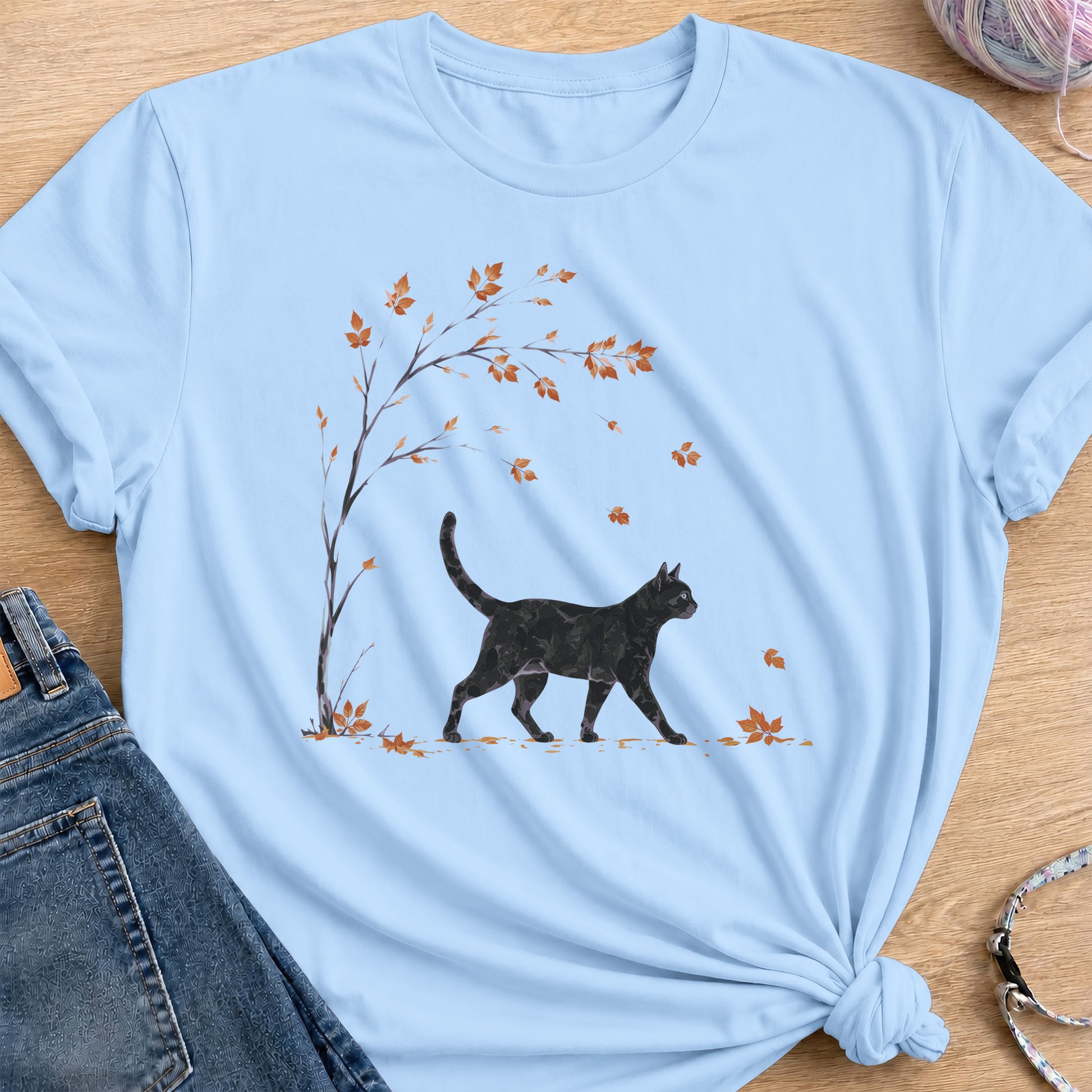 Autumn Stroll T-Shirt — Light Blue