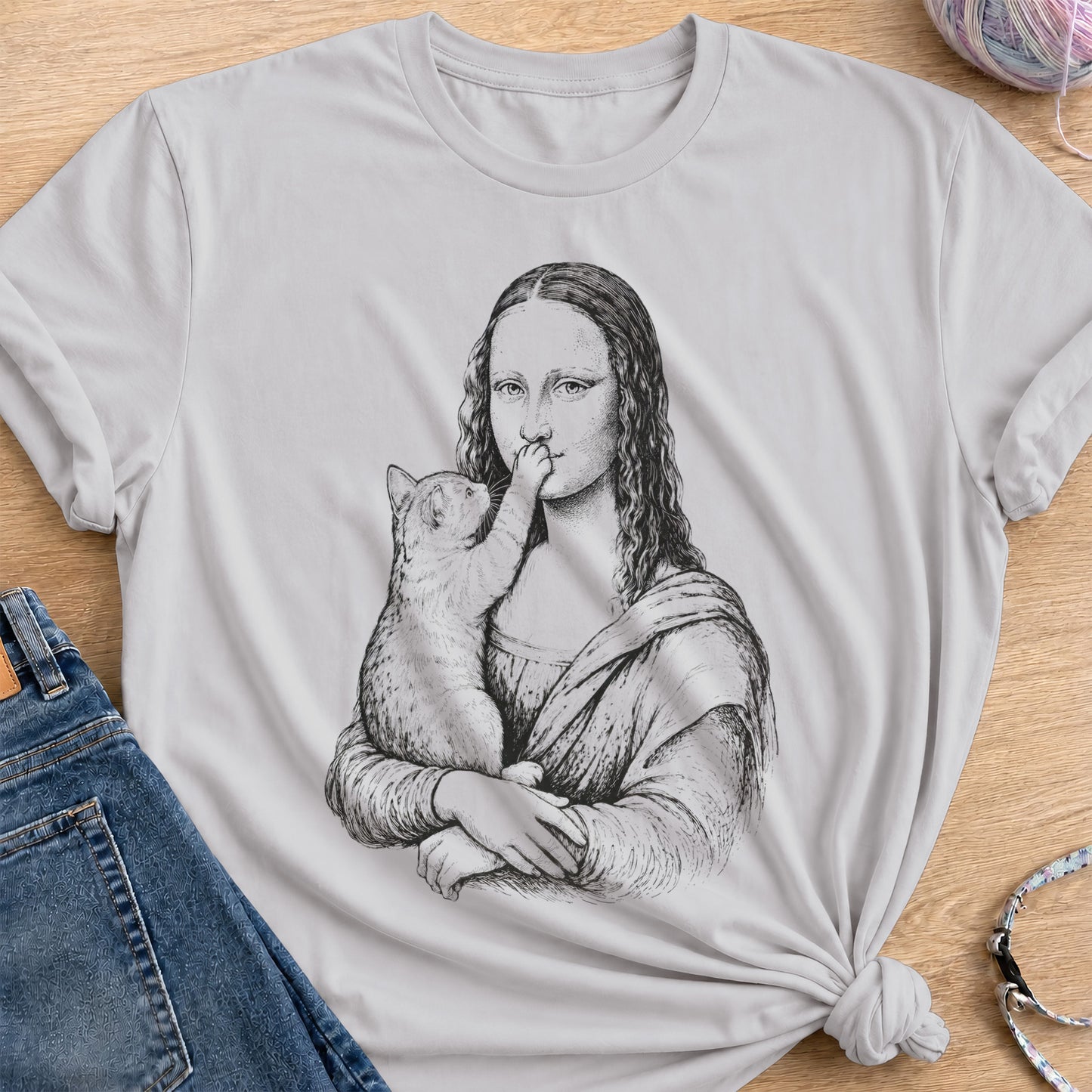 Mona Lisa T-Shirt — Ice Grey