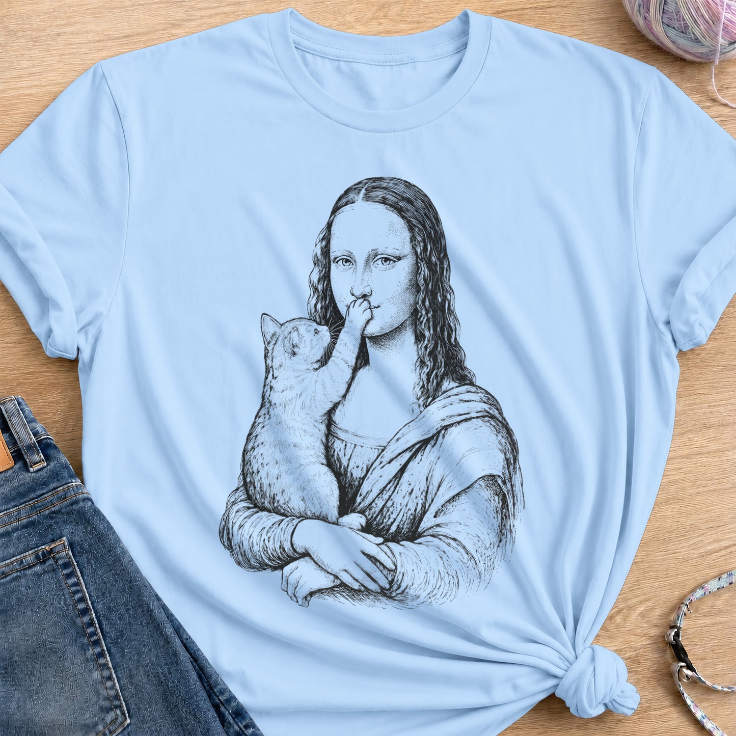 Mona Lisa T-Shirt — Light Blue