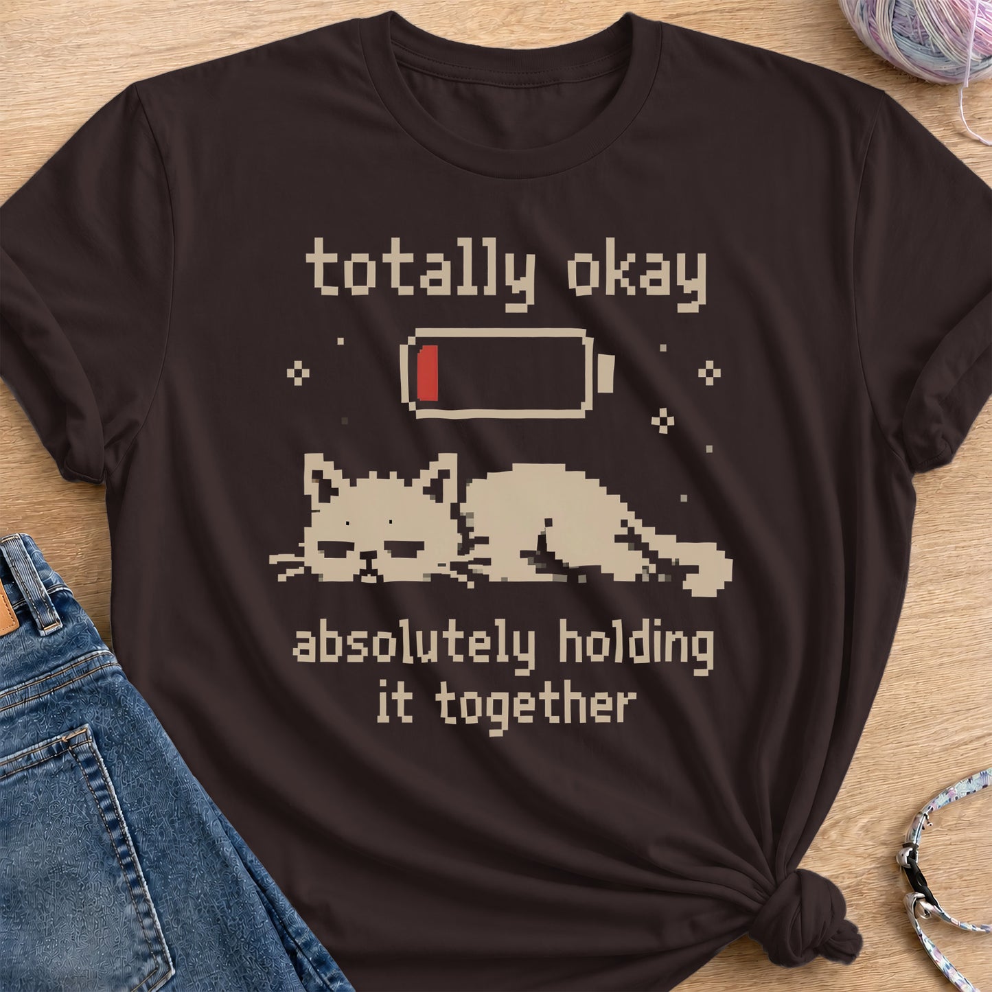 Totally Okay T-Shirt — Dark Chocolate