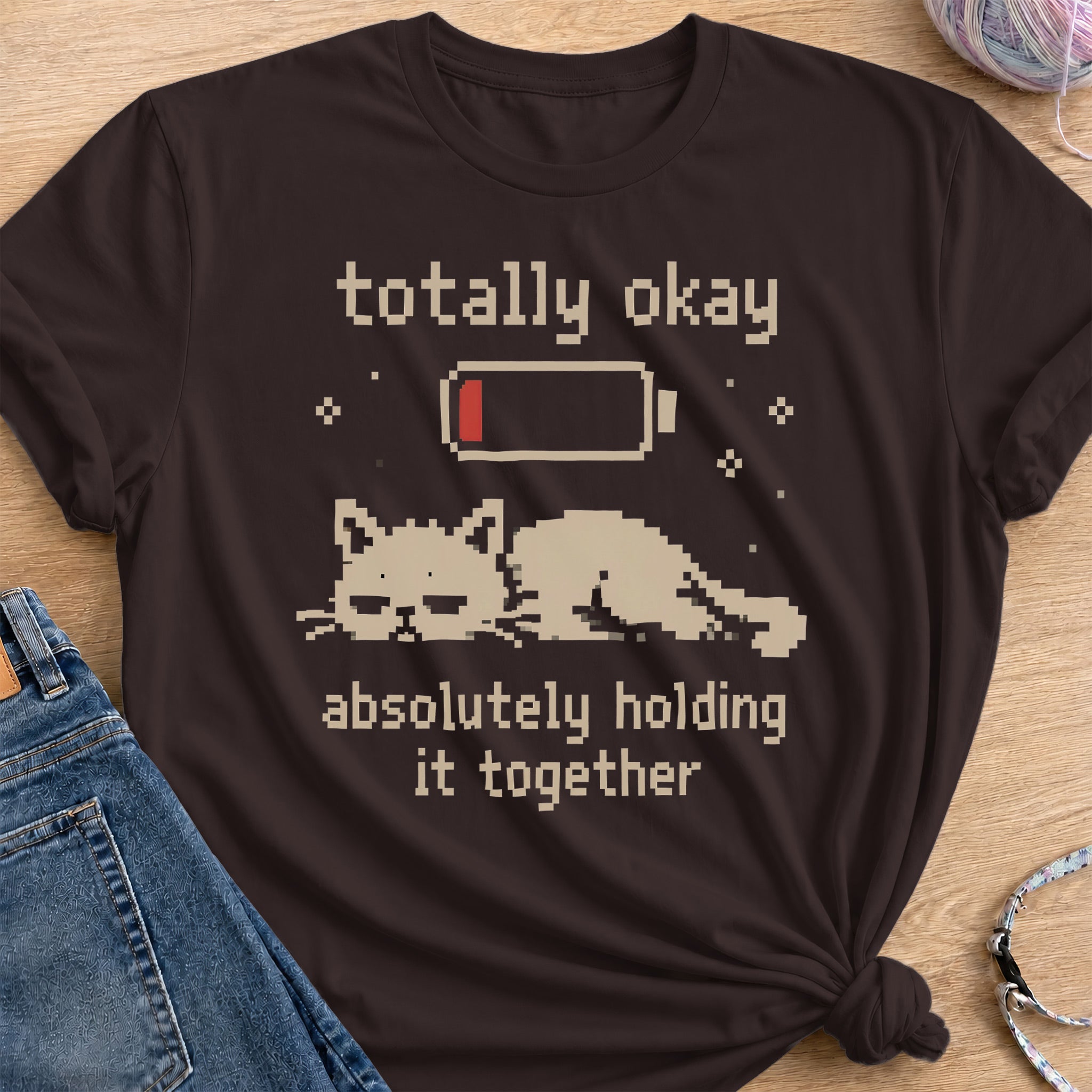 Totally Okay T-Shirt — Dark Chocolate