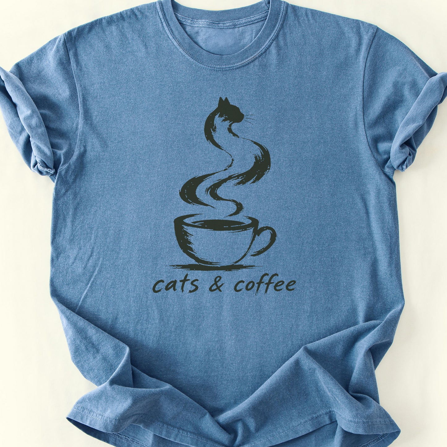 Coffee Steam T-Shirt — Blue Jean