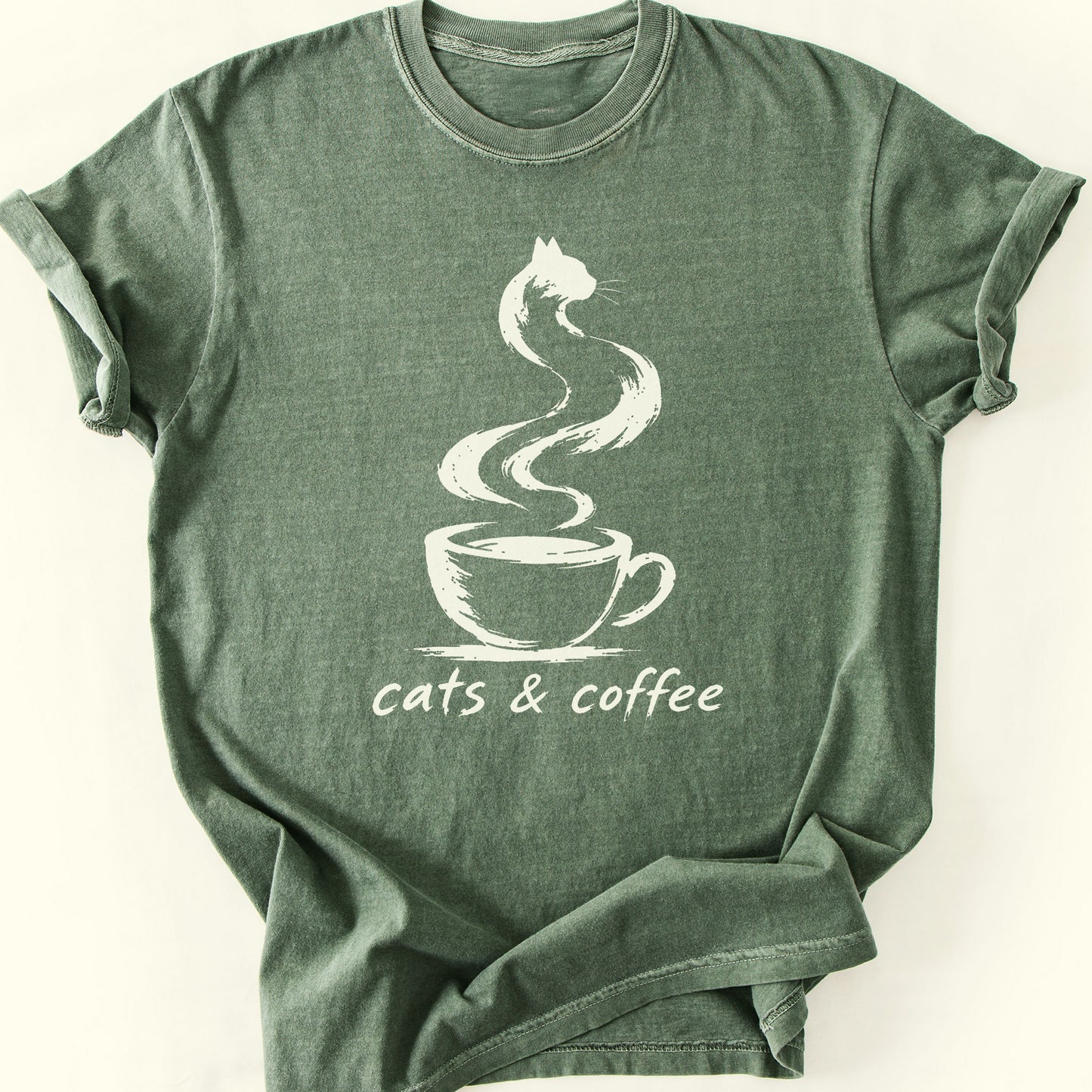 Coffee Steam T-Shirt — Moss
