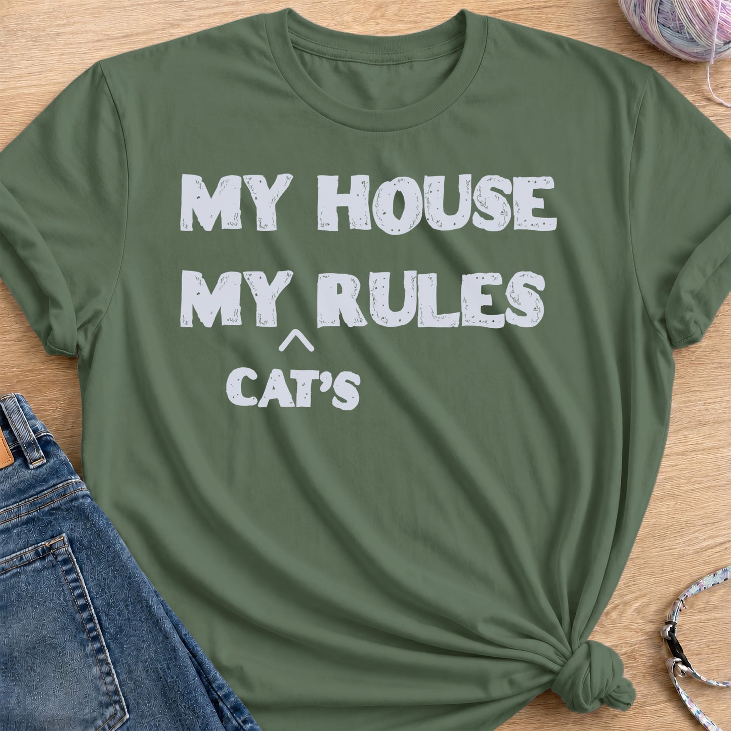 My House Rules T-Shirt — Military Green