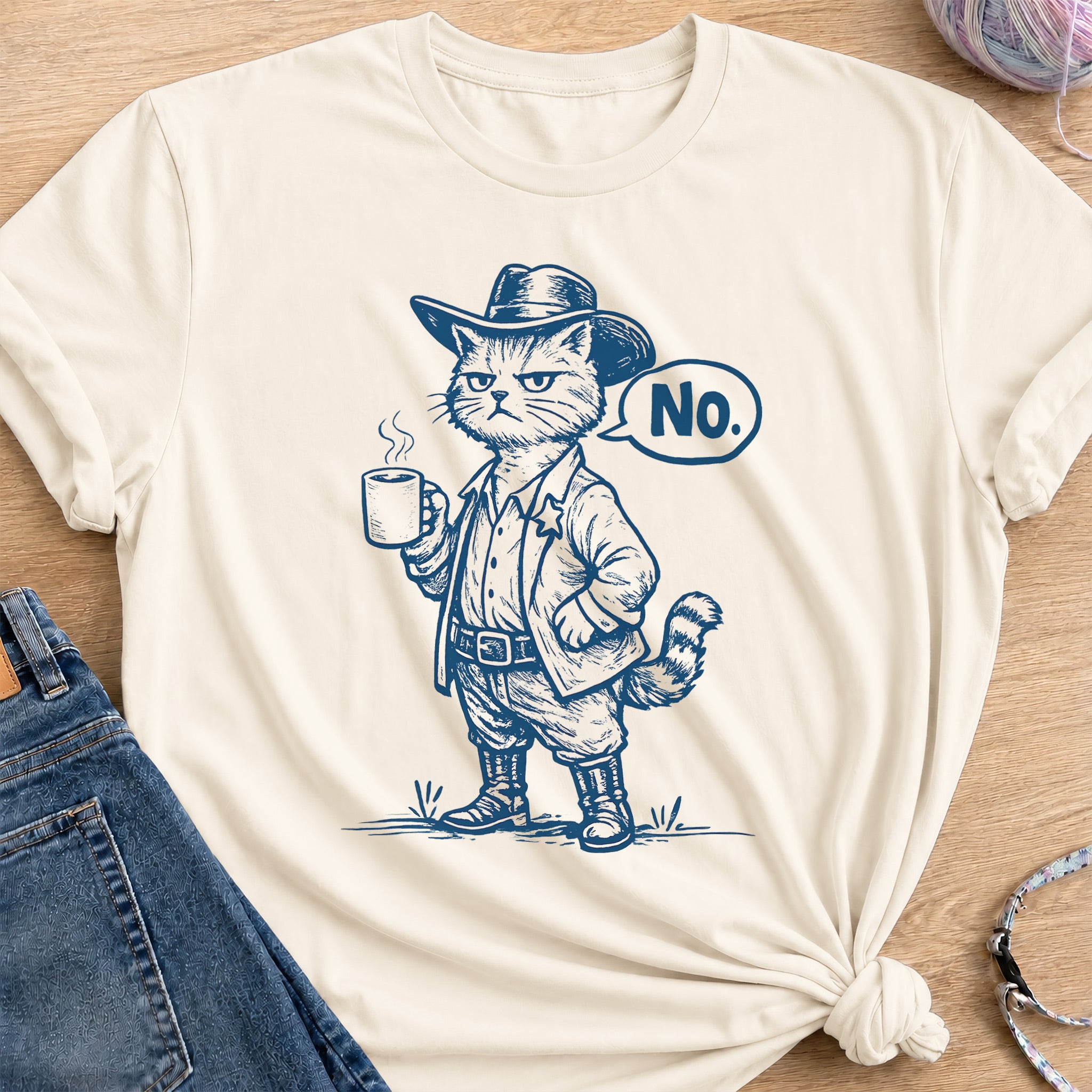 Cowboy Cat T-Shirt — Natural