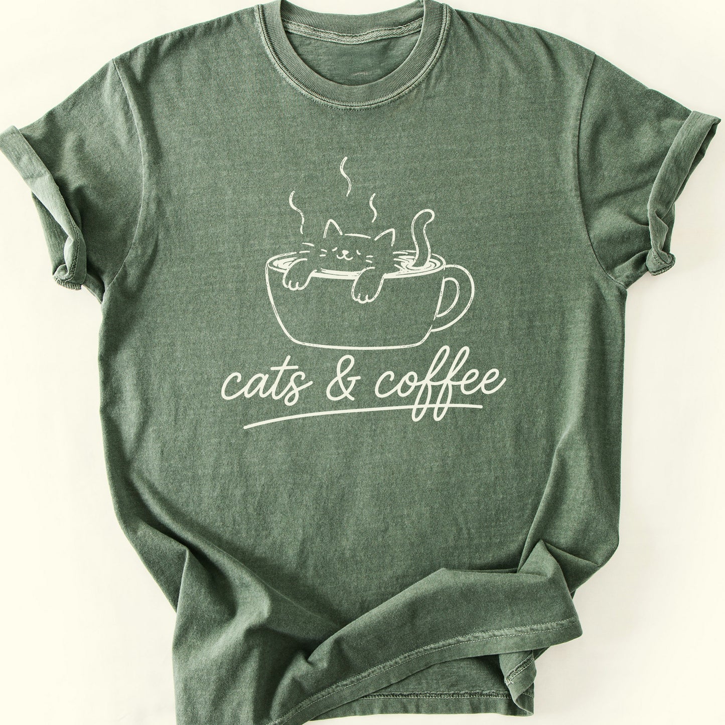 Kitty Espresso T-Shirt — Moss