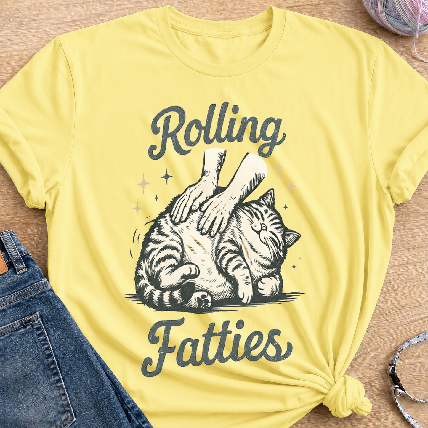 Rolling Fatties T-Shirt — Cornsilk