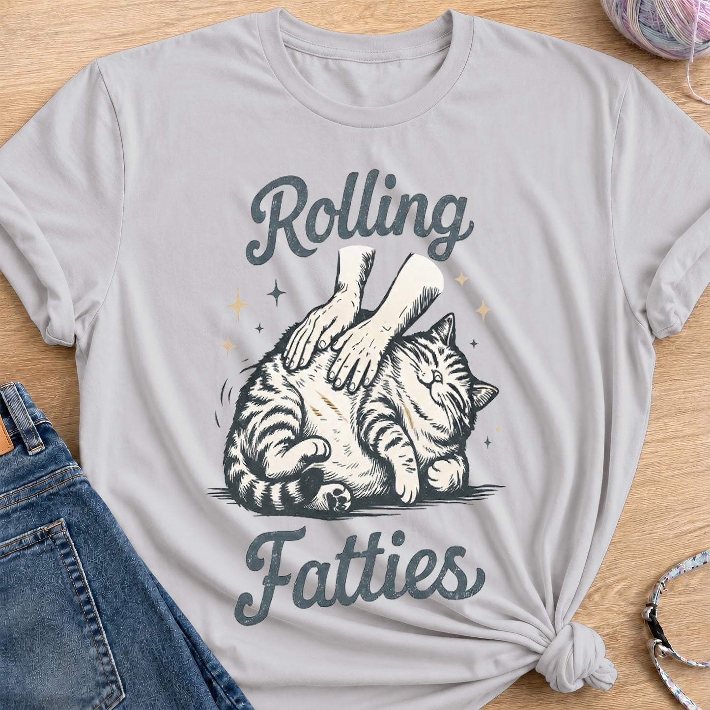 Rolling Fatties T-Shirt — Ice Grey