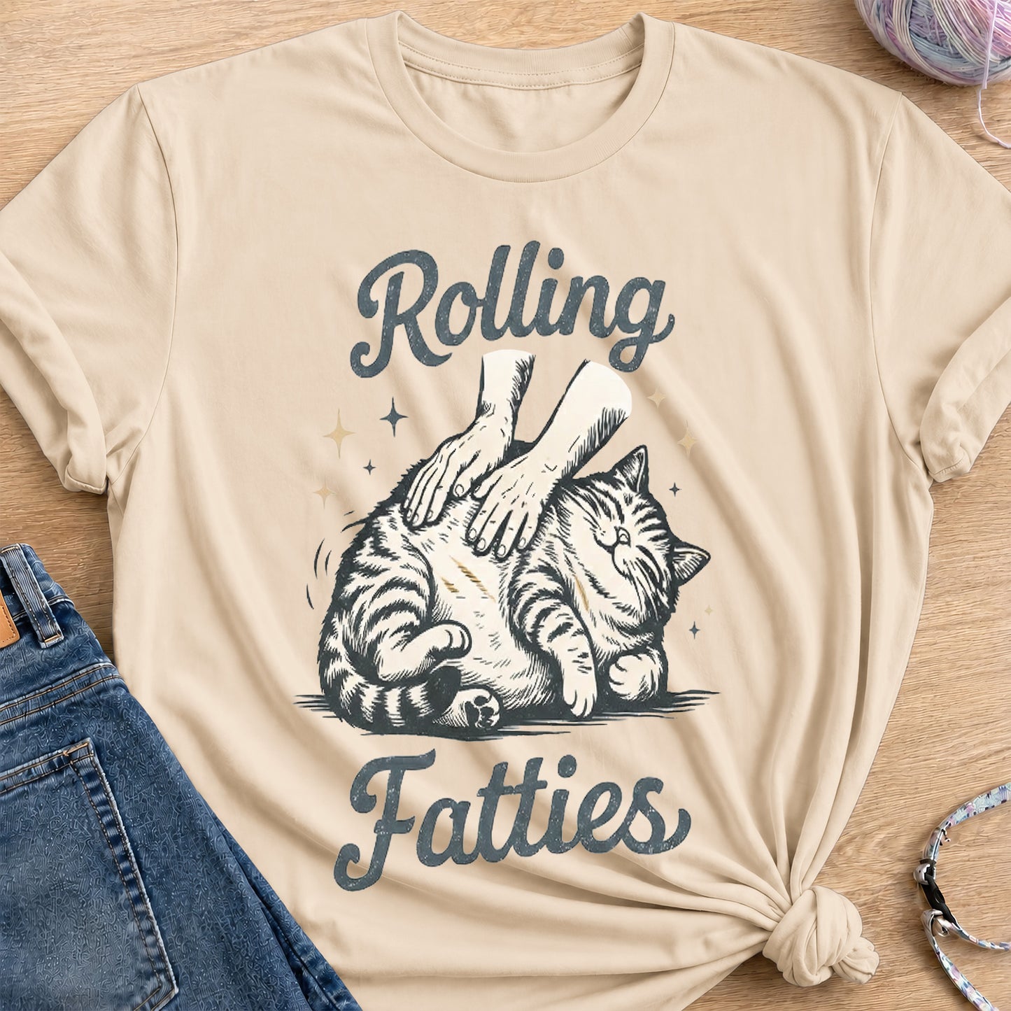 Rolling Fatties T-Shirt — Sand
