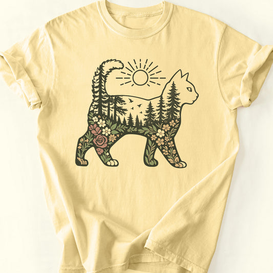 Woodland Cat T-Shirt — Butter