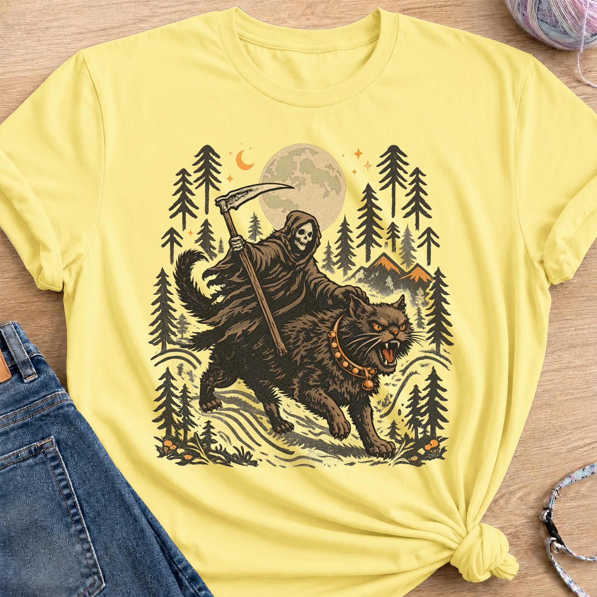 Grim Reaper T-Shirt — Cornsilk