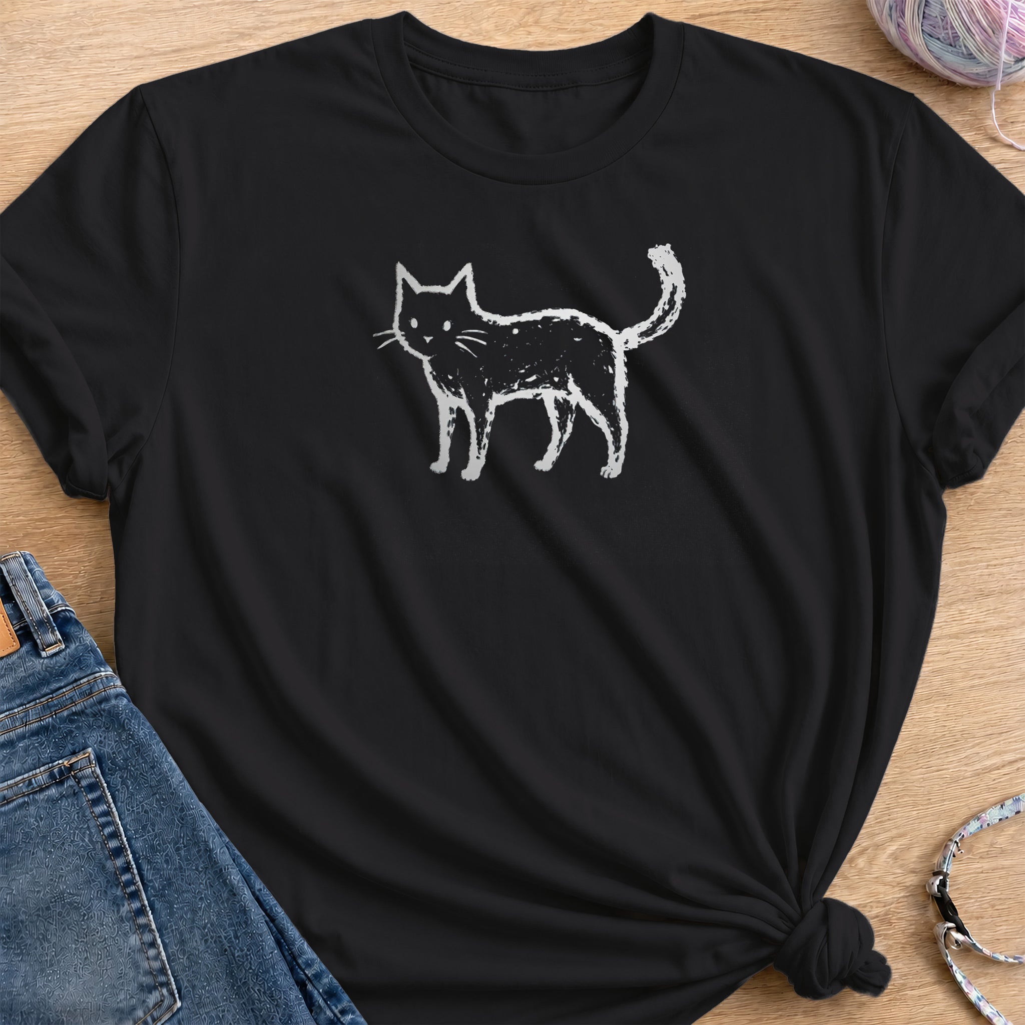 Cat T-Shirt — Black