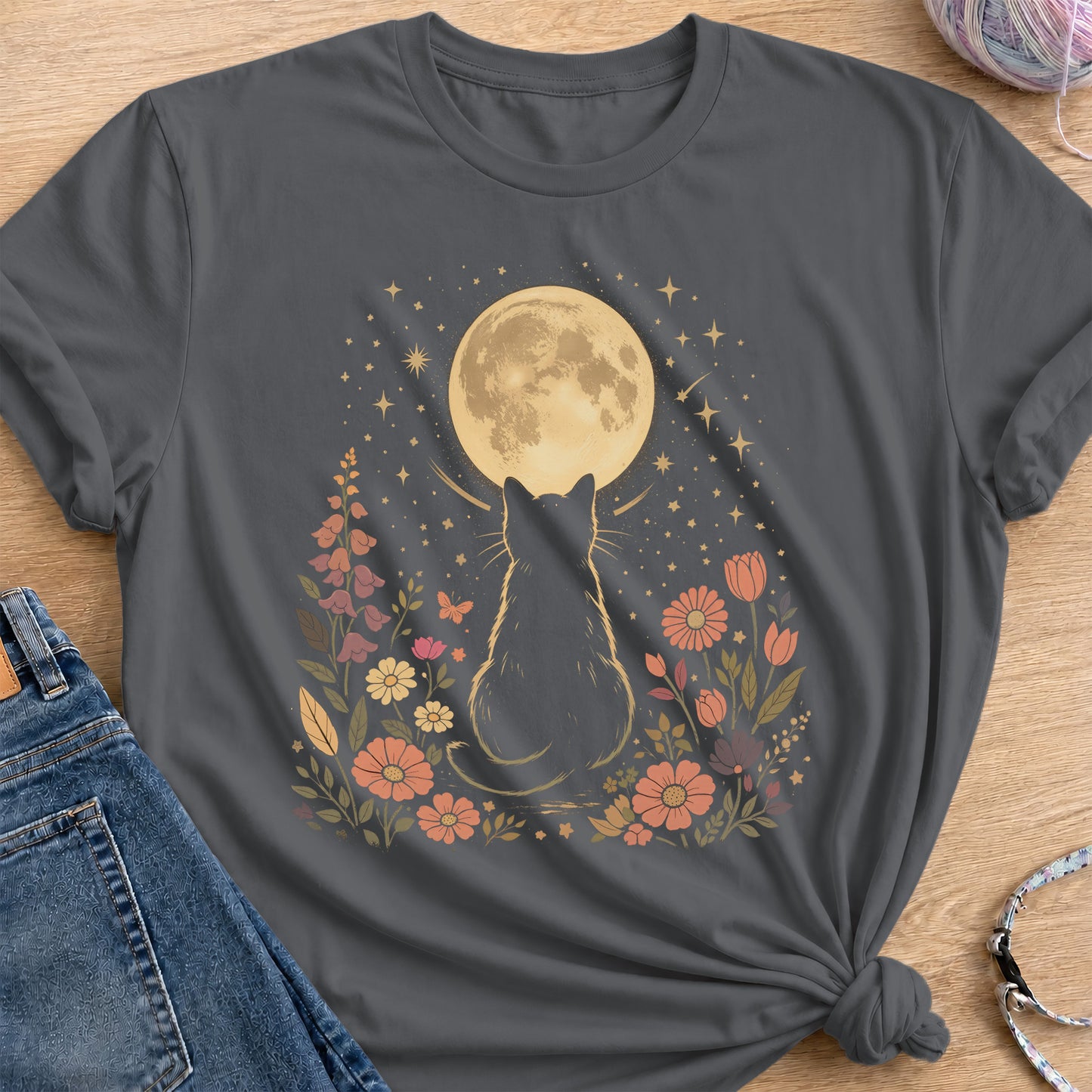 Moon Viewer T-Shirt — Charcoal