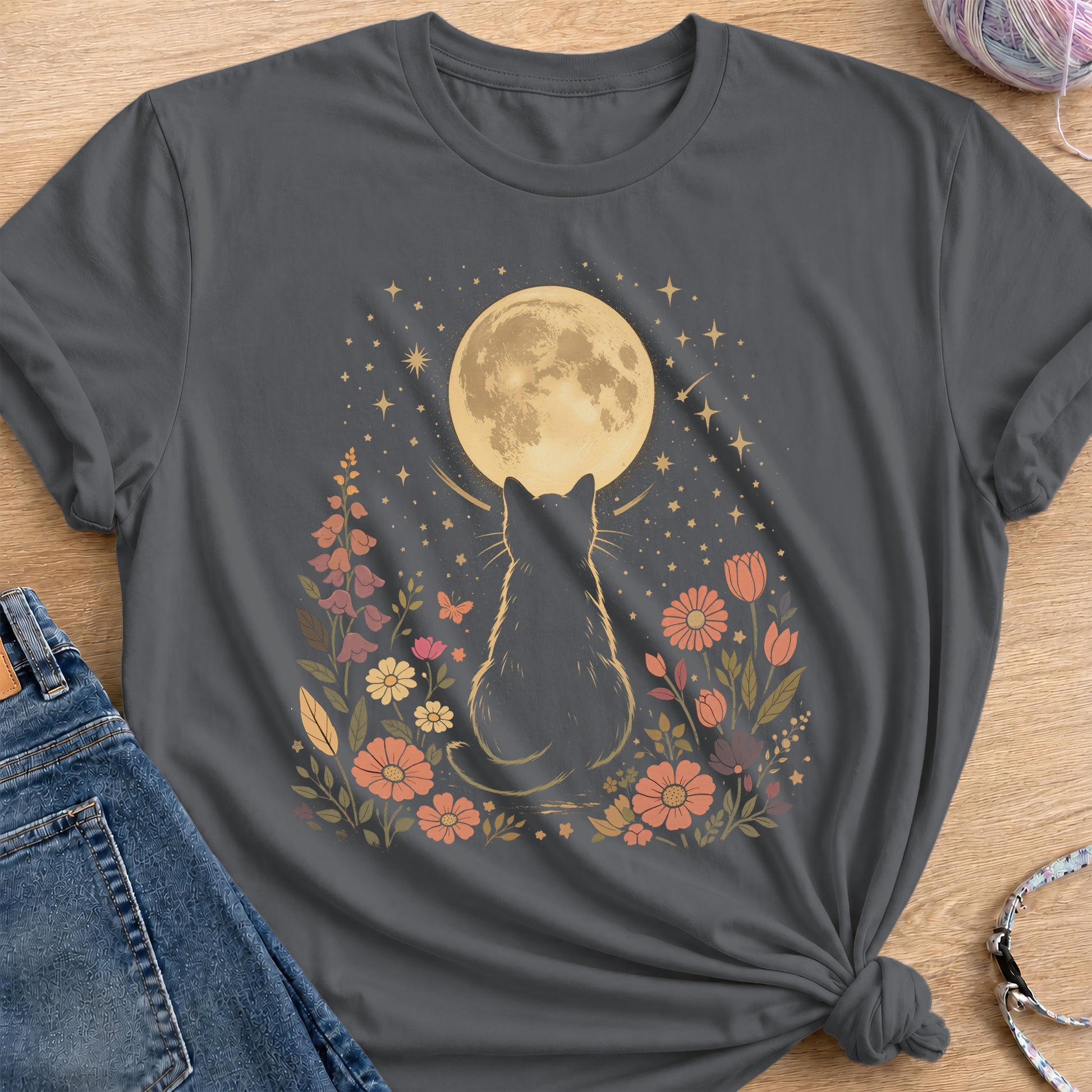 Moon Viewer T-Shirt — Charcoal