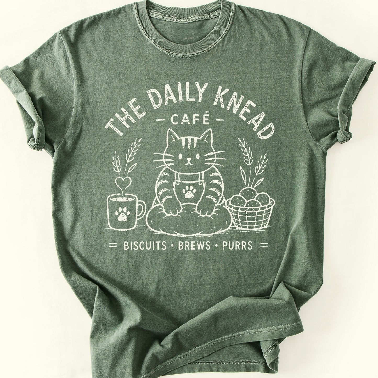 Knead Cafe T-Shirt — Moss