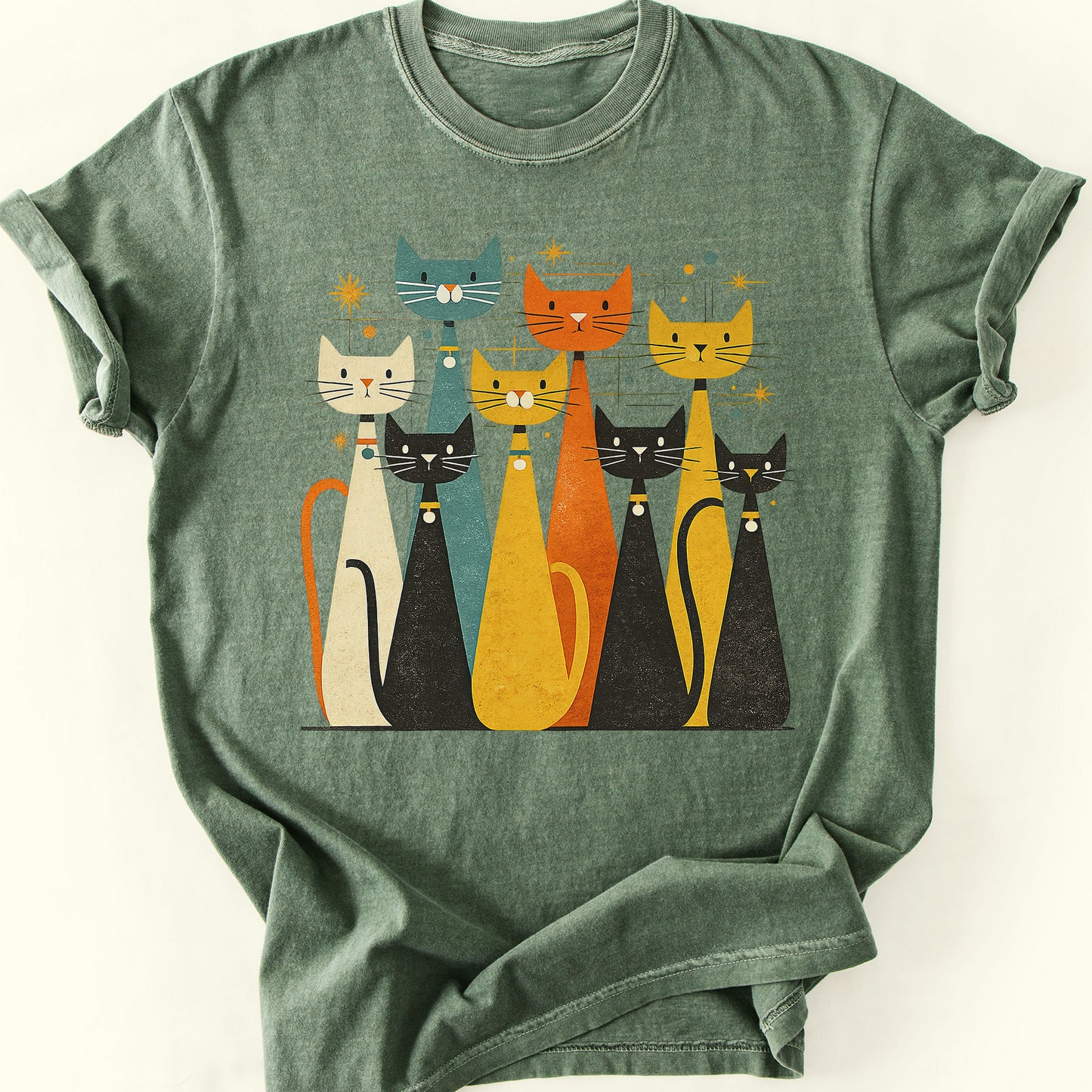 Atomic Alley Cats T-Shirt — Moss