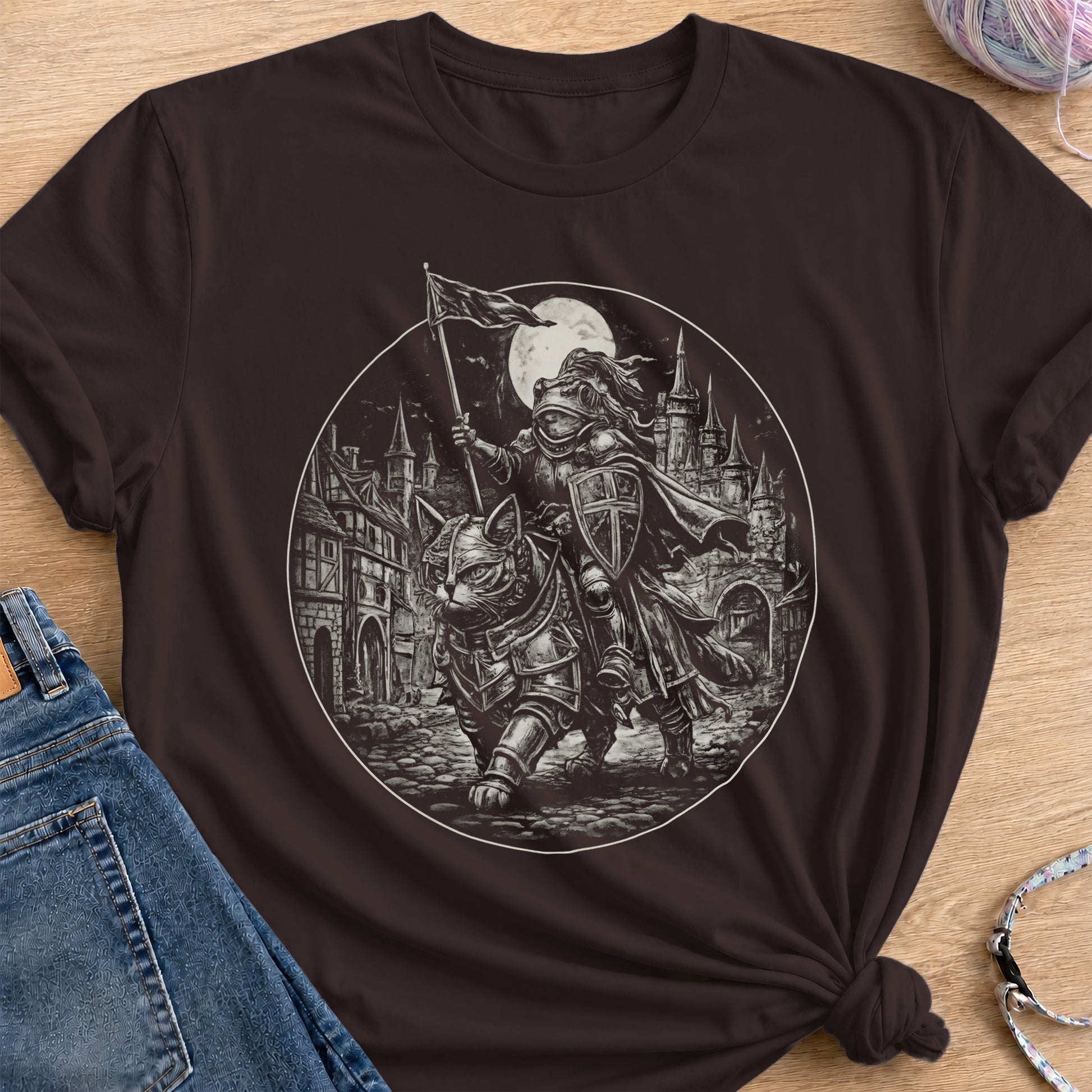 Frog Knight T-Shirt — Dark Chocolate
