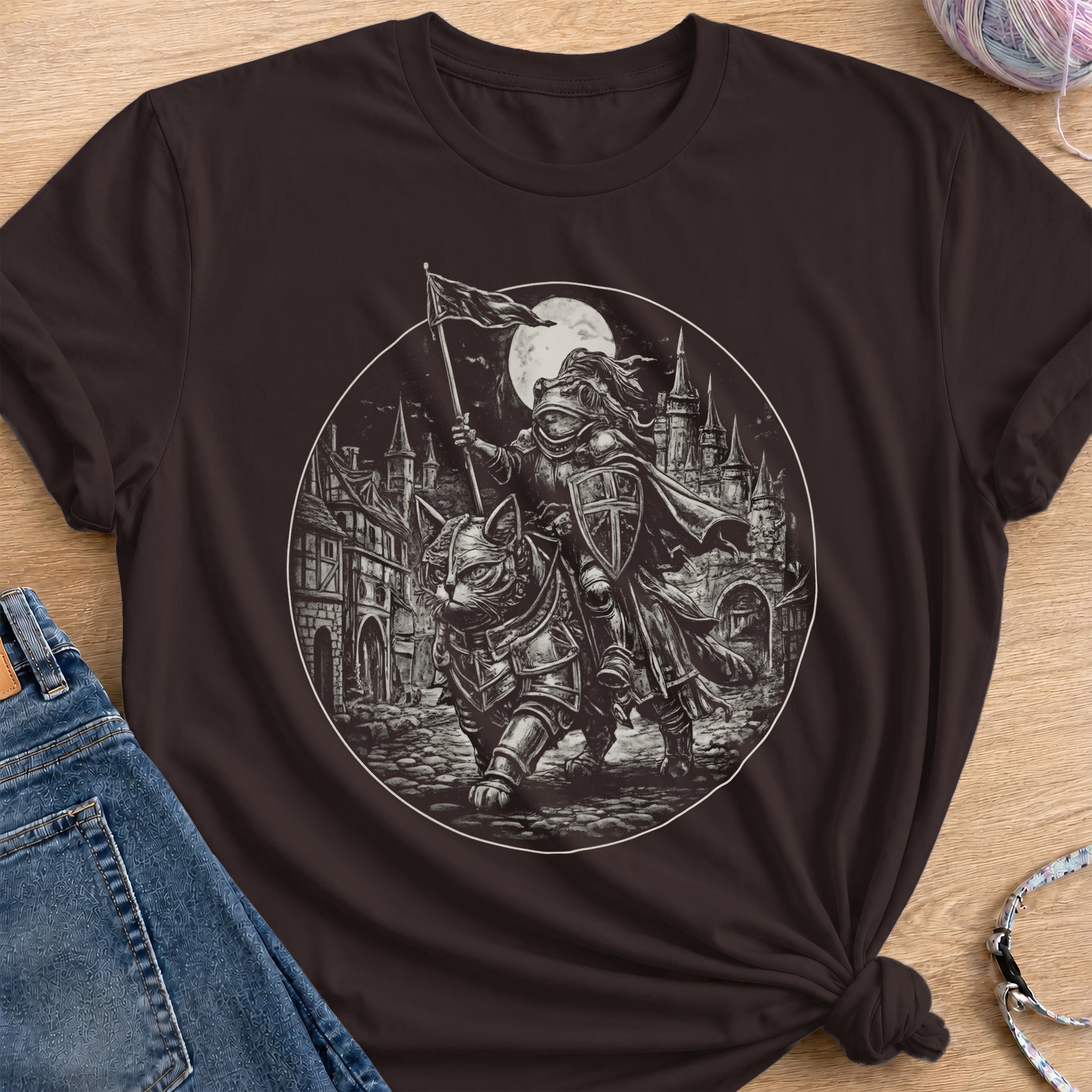 Frog Knight T-Shirt — Dark Chocolate