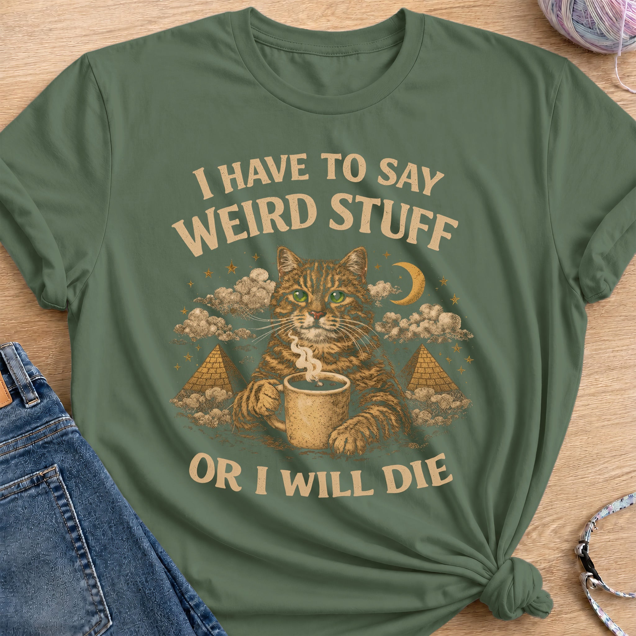Weird Stuff T-Shirt — Military Green