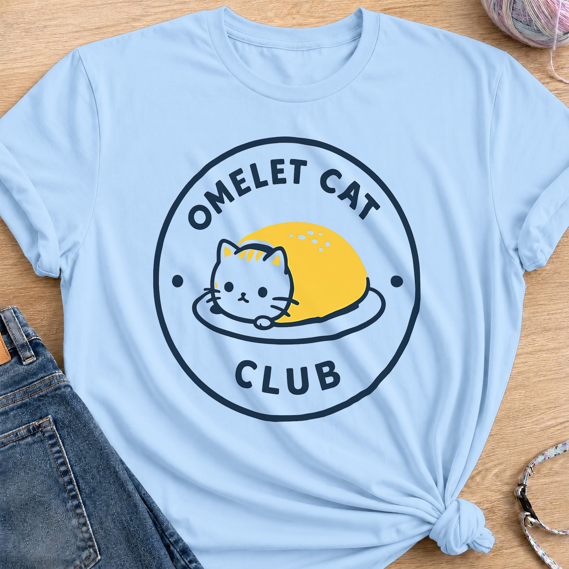 Omelet Club T-Shirt — Light Blue