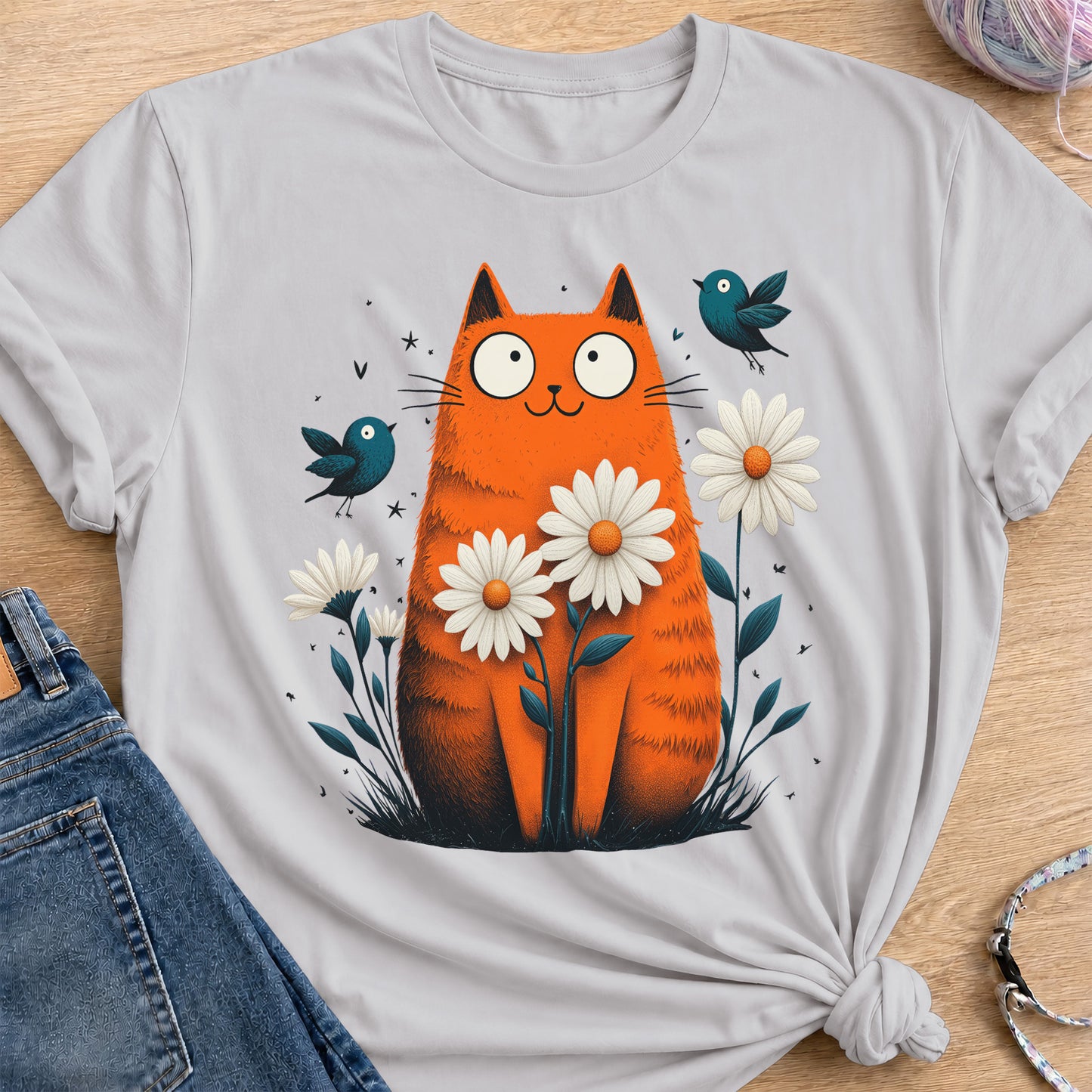 Daisy Spirit T-Shirt — Ice Grey