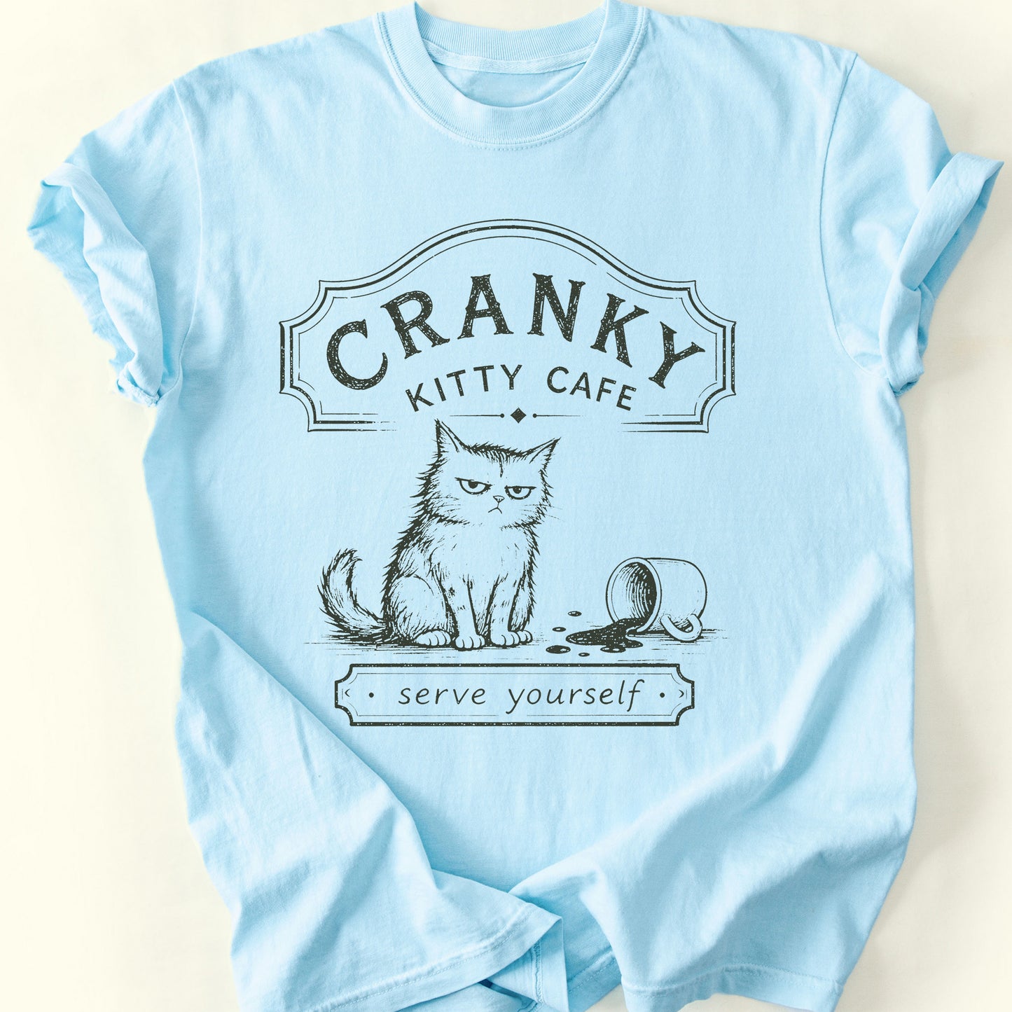 Kitty Cafe T-Shirt — Chambray