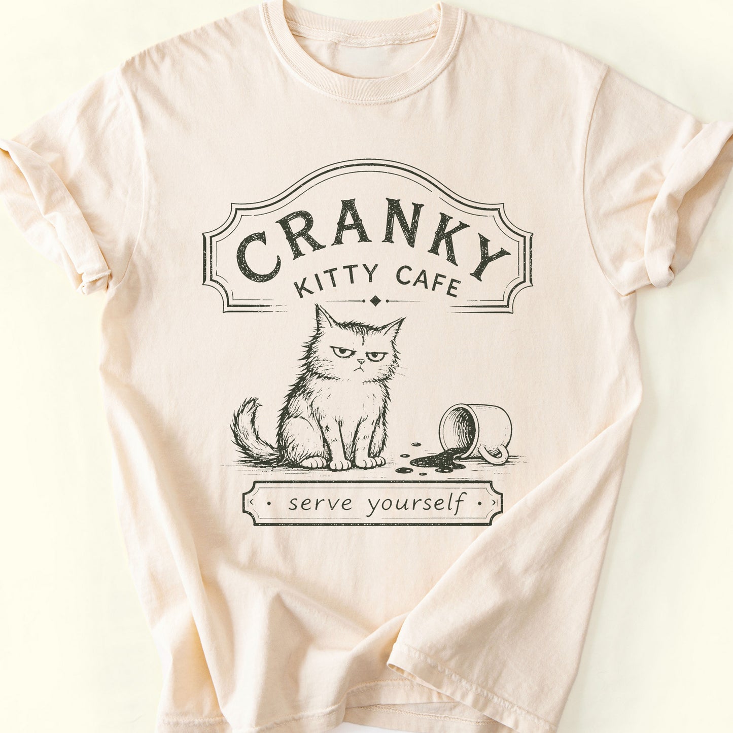 Kitty Cafe T-Shirt — Ivory